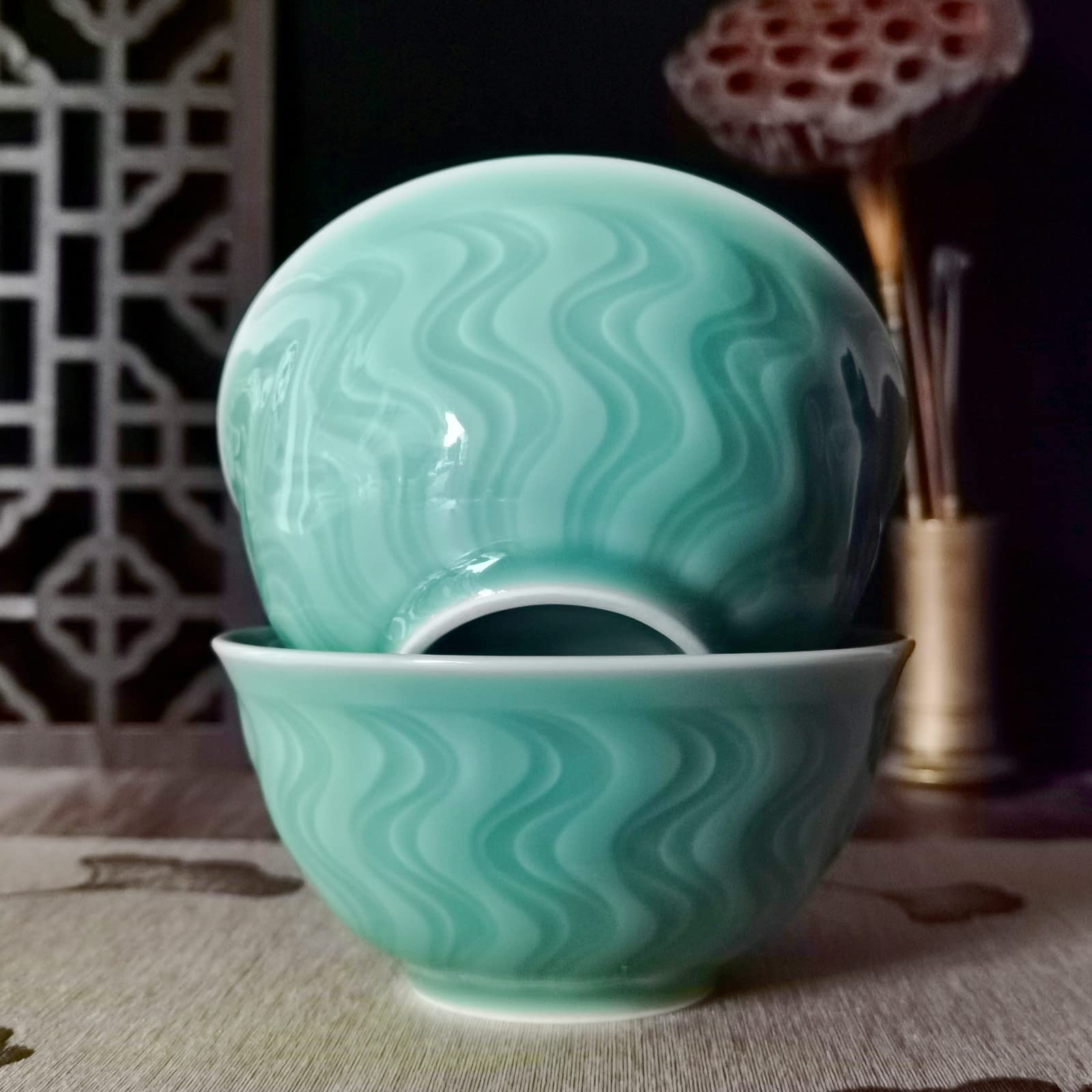 6-Inch Celadon Rice Bowl – Microwave & Dishwasher Safe, Lead-Free Porcelain | Chinese Ceramic Cereal Bowl In Sky Blue