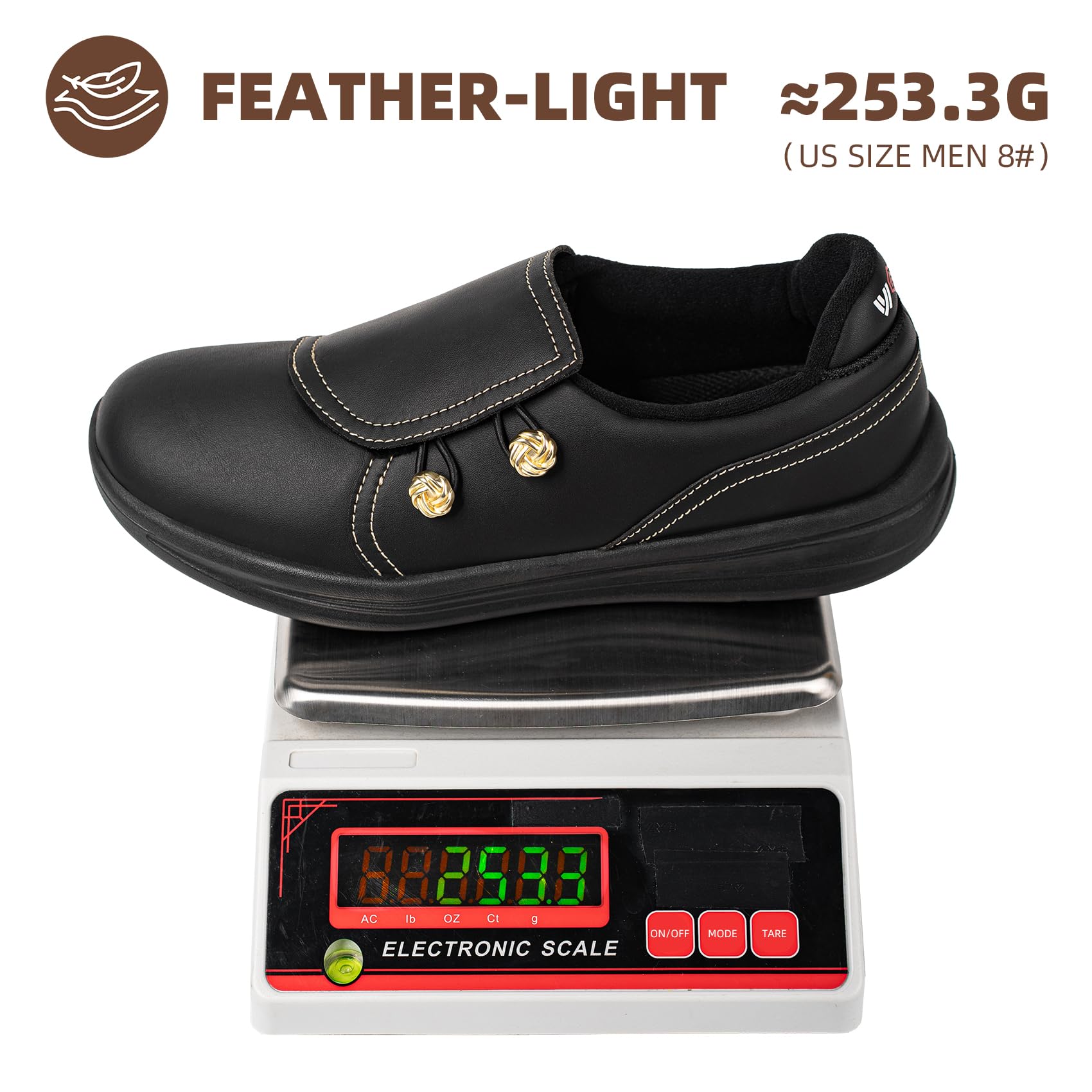 LARNMERN Zapatos de cocina antideslizantes y resistentes al trabajo para