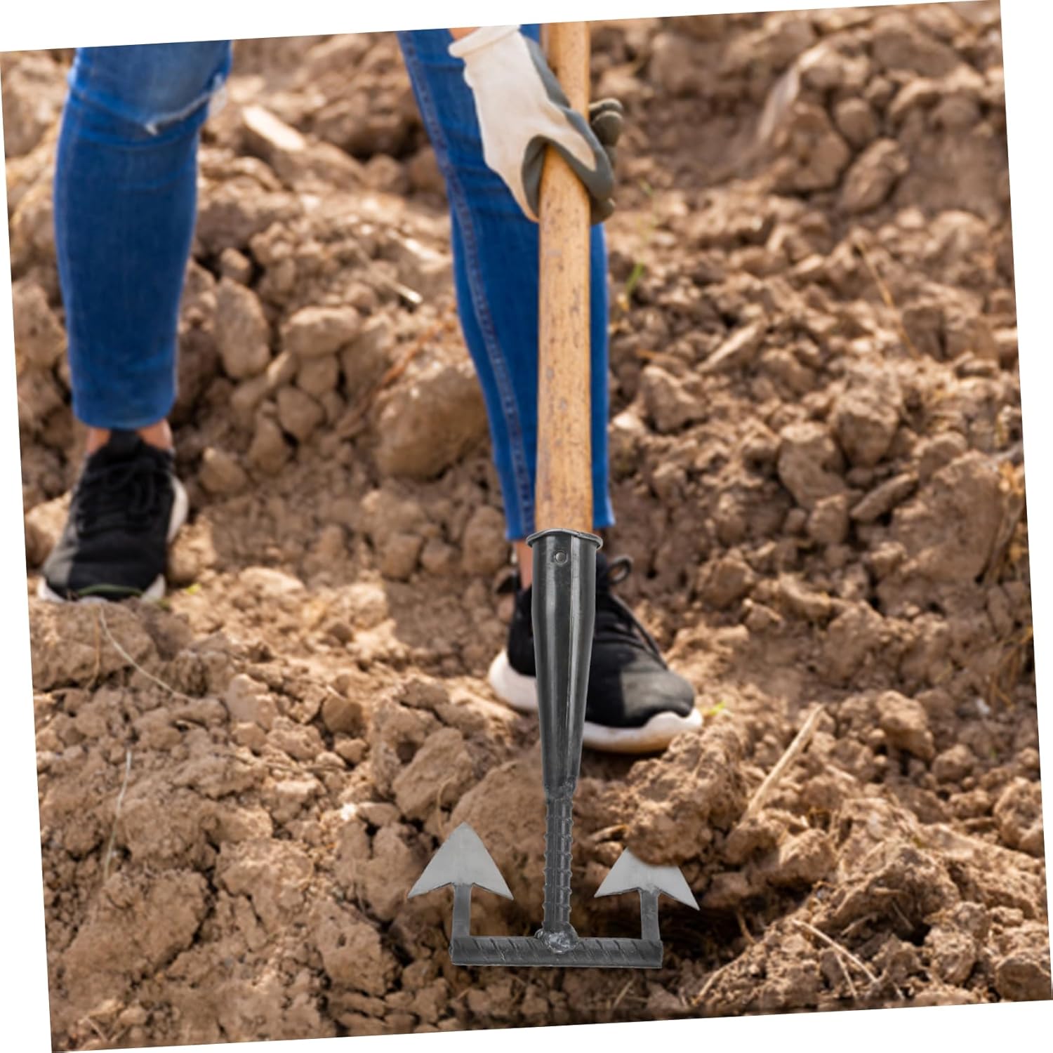 Sosoport 2pcs Multi-Function Triangle Hoe Planting Tool for Cultivating Digging and Weeding Gardens for Flowers and Vegetable Planting Sturdy Construction for Use