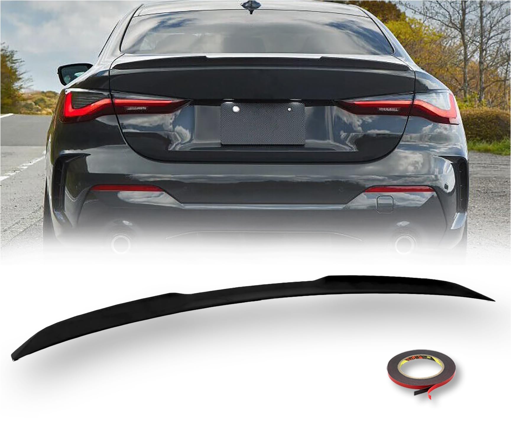 MpTuned BMW G22 G82 M4 Style Spoiler posteriore nero lucido per Serie 4 2021 2022 2023 Coupé 2 porte 418i 420i 430i 440i m440i 418d 420d 430d 440d m440d