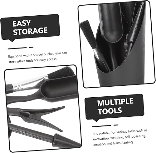 Miniatura 5 de GANAZONO Juego de 2 macetas transplantadoras, accesorios para el cuidado de las plantas, rastrillo de jardín, herramientas de plantación de flores,
