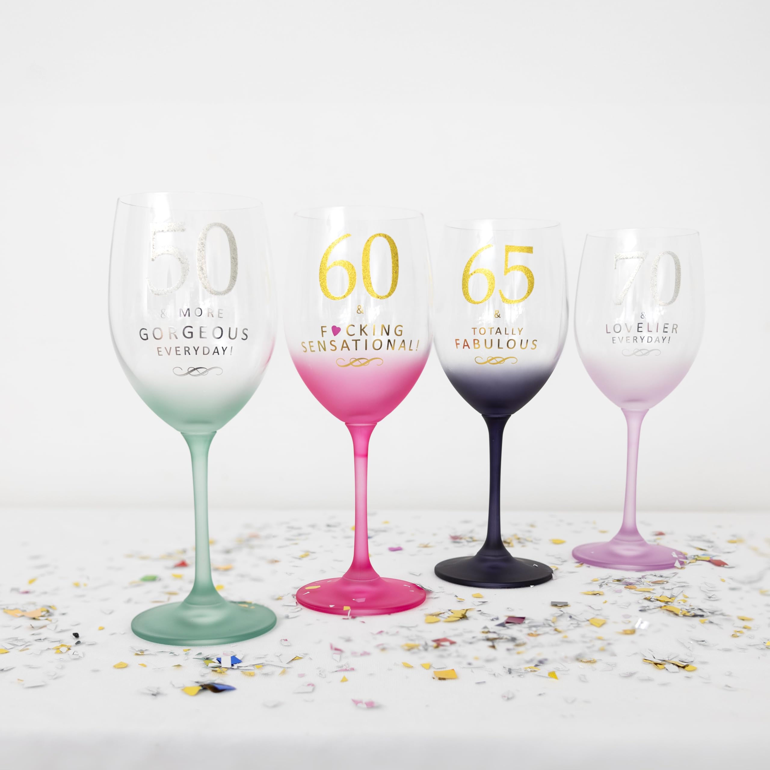 65 & Totally Fabulous Wine Glass - Birthday Gift -7