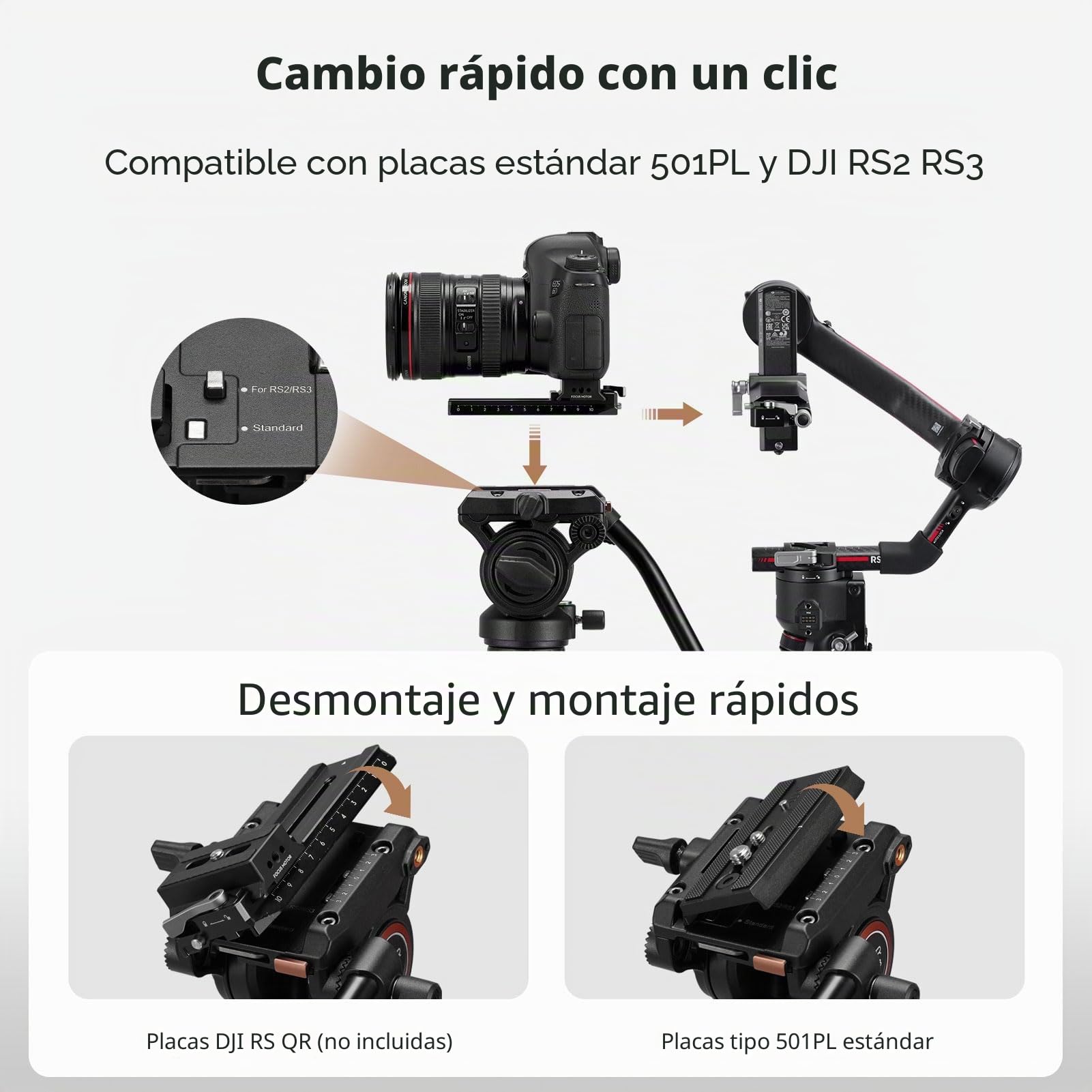 Cayer CF2451 Trípode de Video de Fibra de Carbono de 74 Pulgadas con Cabezal de Arrastre Fluido, trípode Compacto de 4 Secciones DSLR Convertible a monopié, para cámara Canon Nikon Sony DSLR