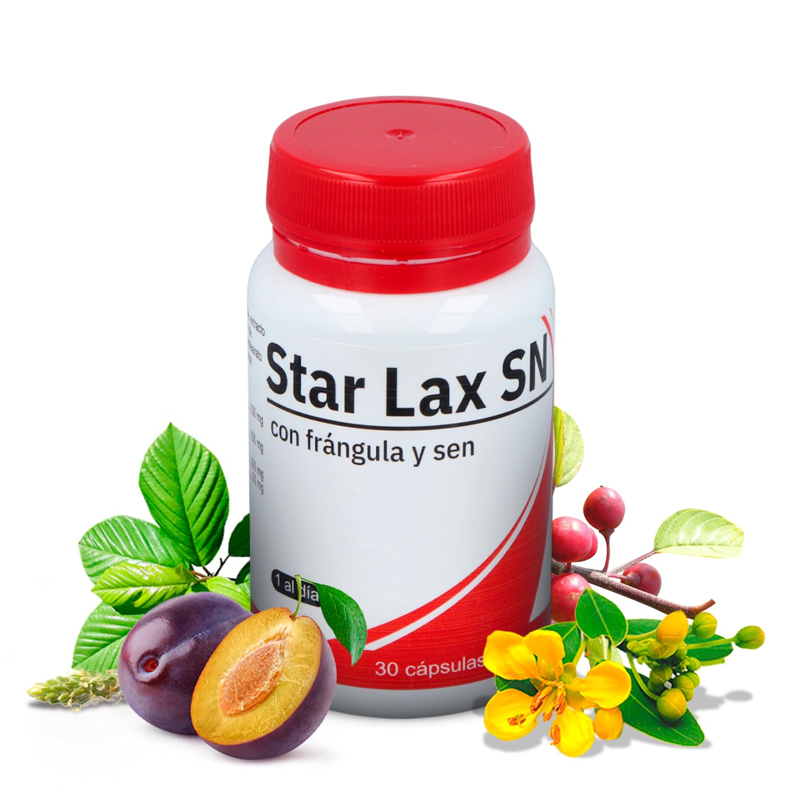 Espadiet Star Lax SN – Apoya el Mantenimiento del Sistema Digestivo - Laxante Natural – Favorece la Digestión – Con Con Extracto de Frángula, Sen, Ciruela y Plantago Ovata – 30 Cápsulas de 495mg