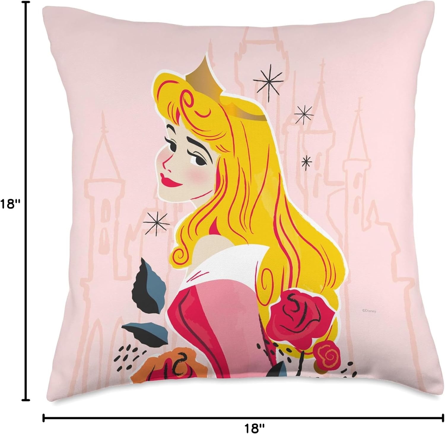 Disney Princess Aurora Sleeping Beauty Soft Pink Throw Pillow