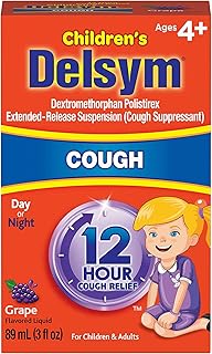 Children's 12 Hour Cough Relief Liquid - Day or Night Cough Syrup and Kids Cough Medicine, Grape, 3 Oz