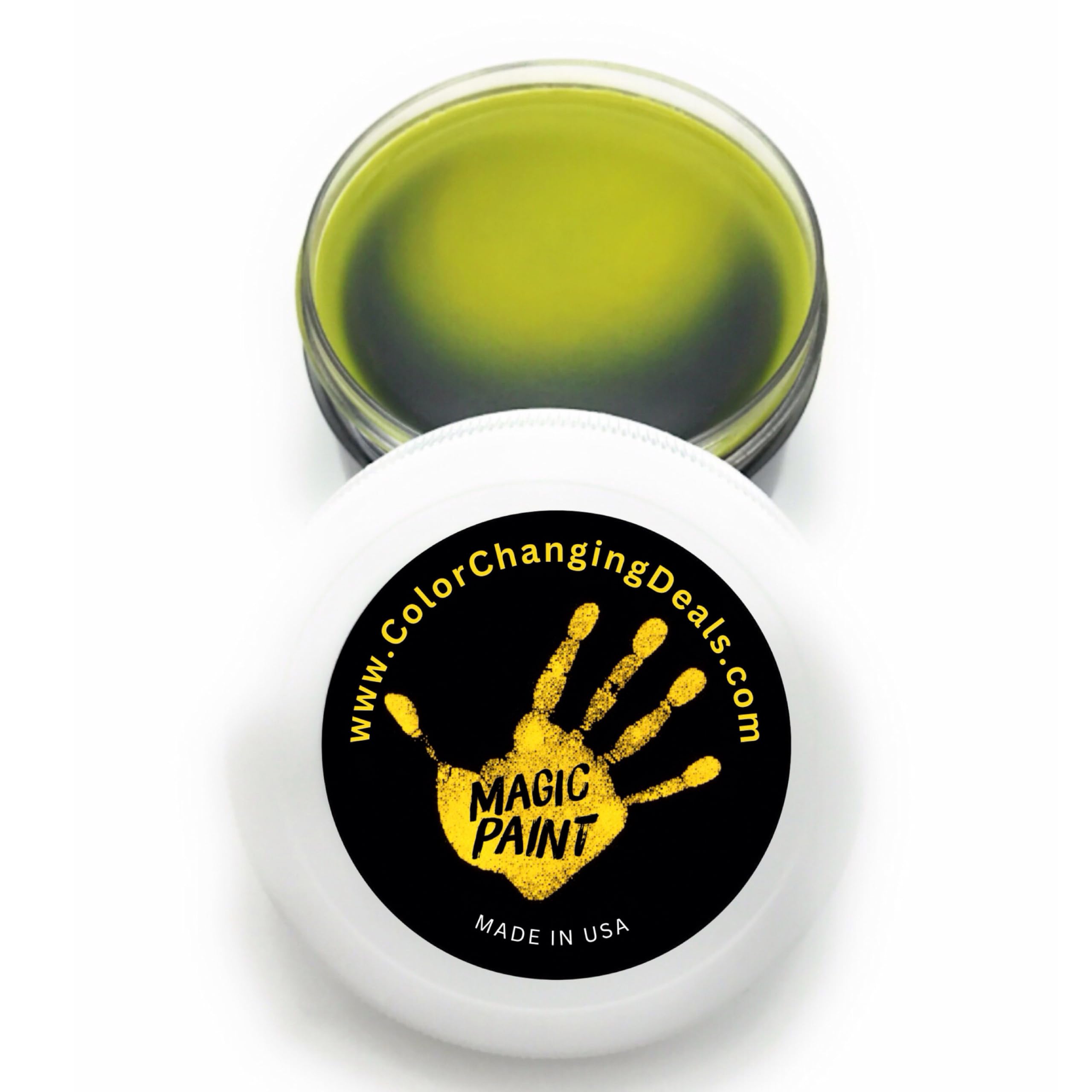 Black to Yellow Magic Paint Color Changing by Body Heat Thermochromic Fabric Paint Temperature Reactive for DIY Color Changing T-Shirts Shoes Arts