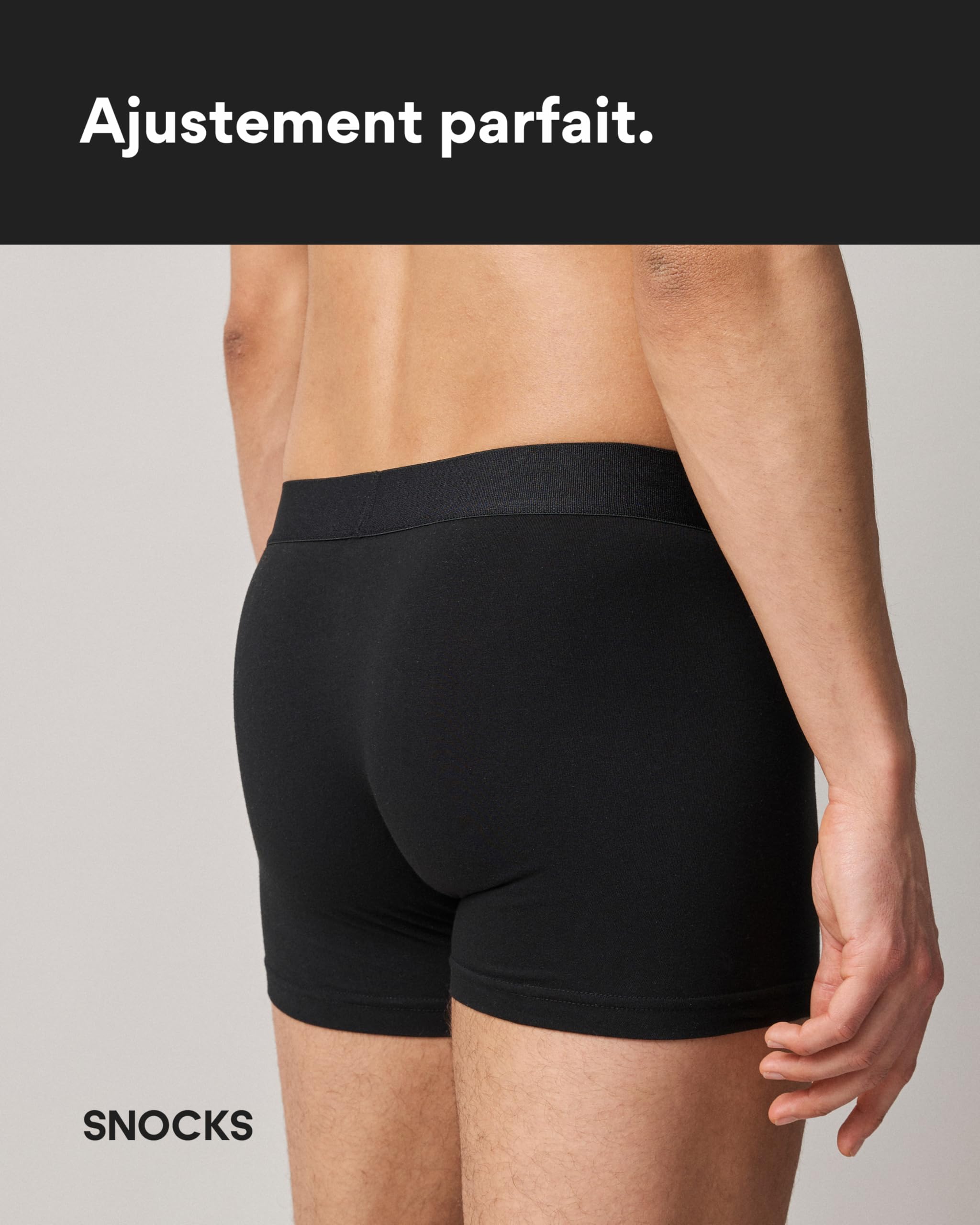 Snocks Boxer Homme Coton – Lot de 6 – Caleçons en Coton Bio GOTS | Confort Maximum sans Étiquette, Ne S’enroule Pas, Ne Coupe Pas – Sous-Vêtements Respirants pour Toutes Tailles S-5XL