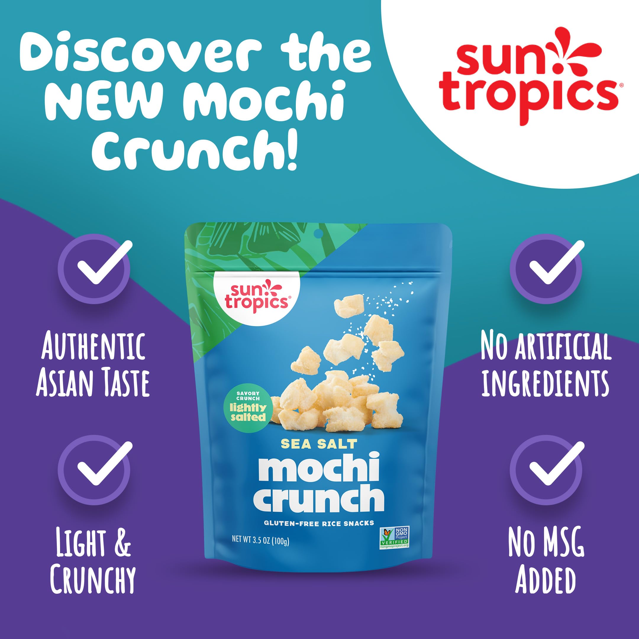 Amazon.com: Sun Tropics Mochi Crunch, Sea Salt 3.5 oz (6 Pack