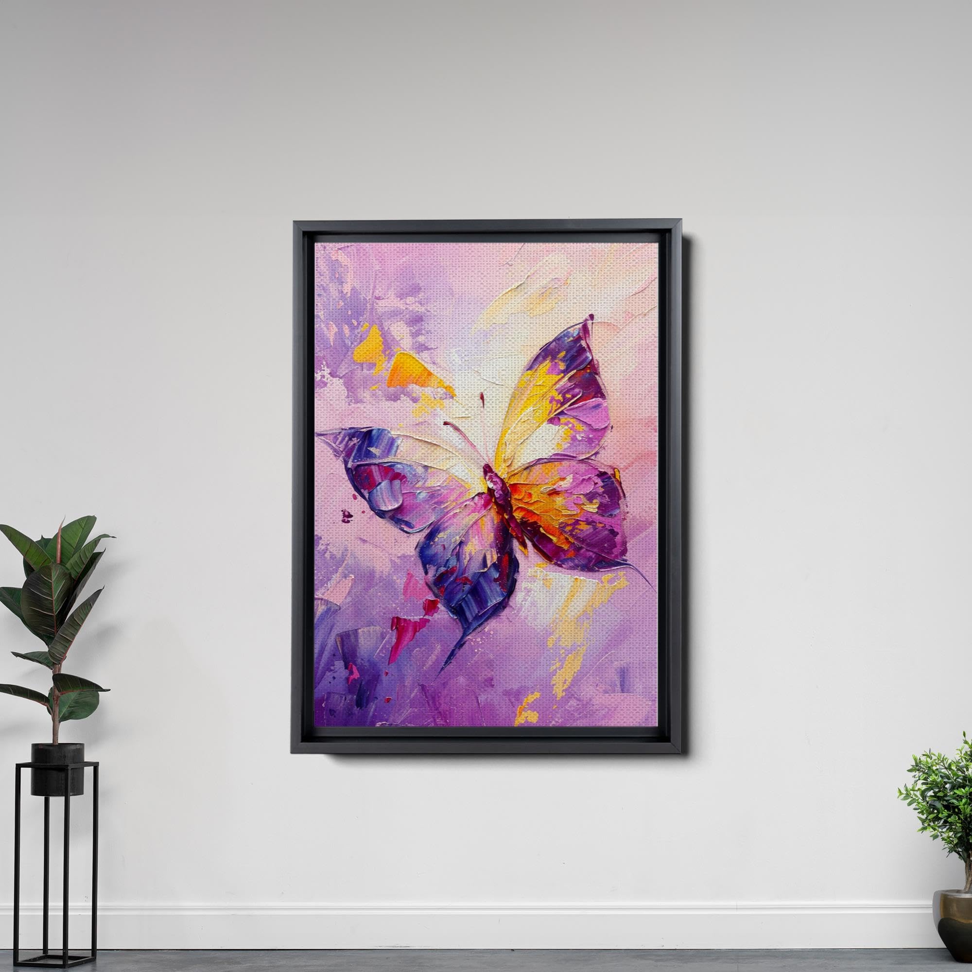 Acocifi Sunflower Picture Bathroom Wall Art Blue Butterfly Canvas Print ...