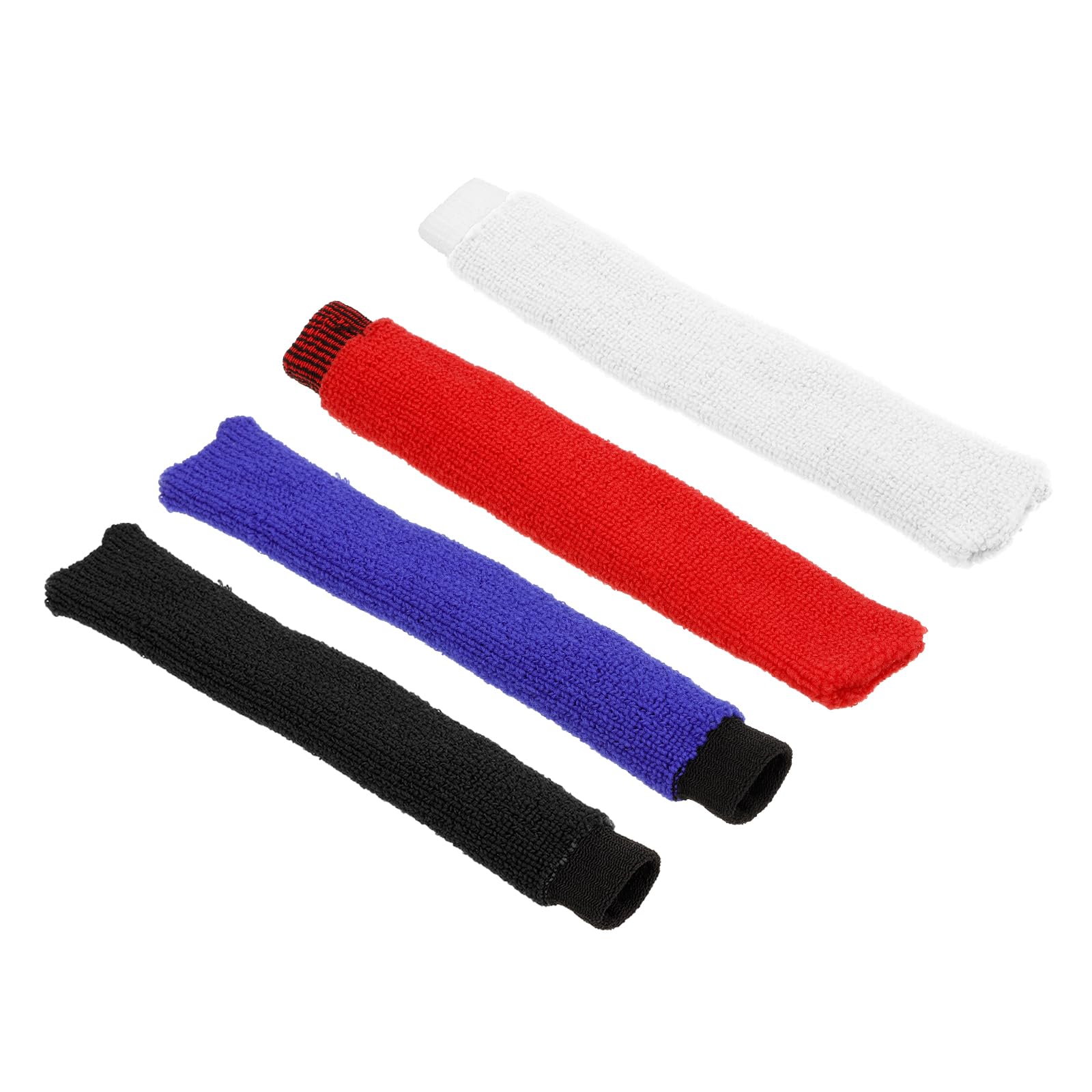PATIKIL Cotton Feeling Badminton Towel Grip, 4 Pack Nylon Tennis Racket Overgrip Racquet Grip Hand Glue Anti-Skid Sweatband for Golf Bike Handle, Blue/Black/White/Red