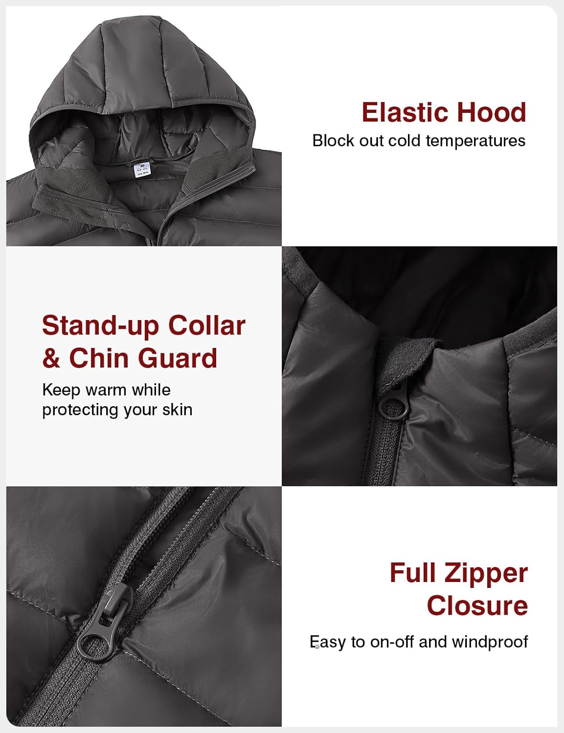 BGOWATU Men's Puffer Jacket with Hood Packable Lightweight Water-Resistant Outdoor Winter Coat for Snow Ski Travel - Image 4