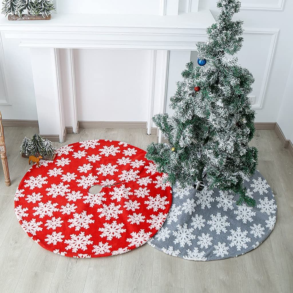 Kerstboomrok 47 inch, kerstboommat rok voor kerstversiering, zilveren kerstboom sneeuwvlok A1R587