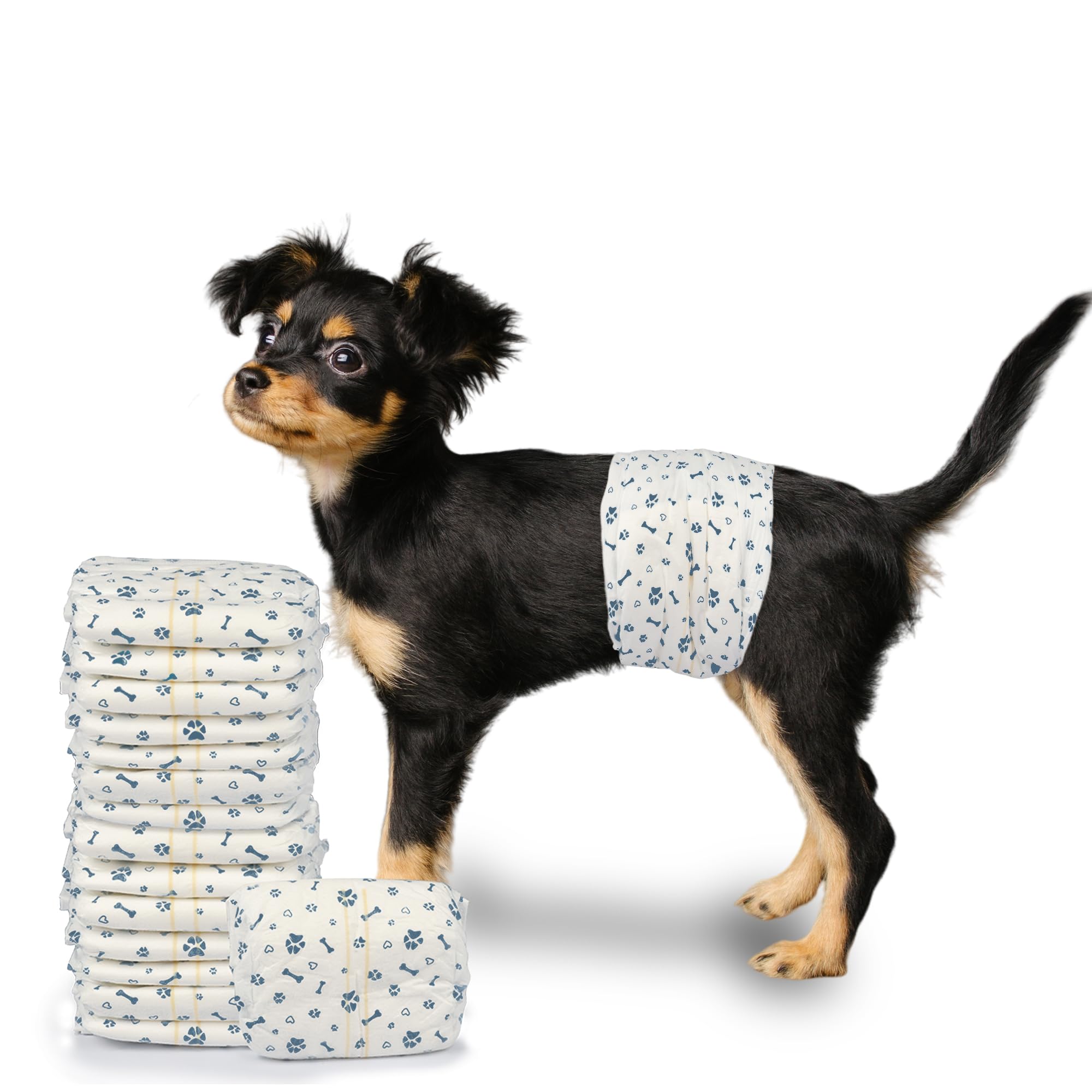 LeapSheep Dog Nappies Male, Super Absorbent Dog Diapers Disposable Dog Nappy Wraps for Puppy Training Excitable Urination