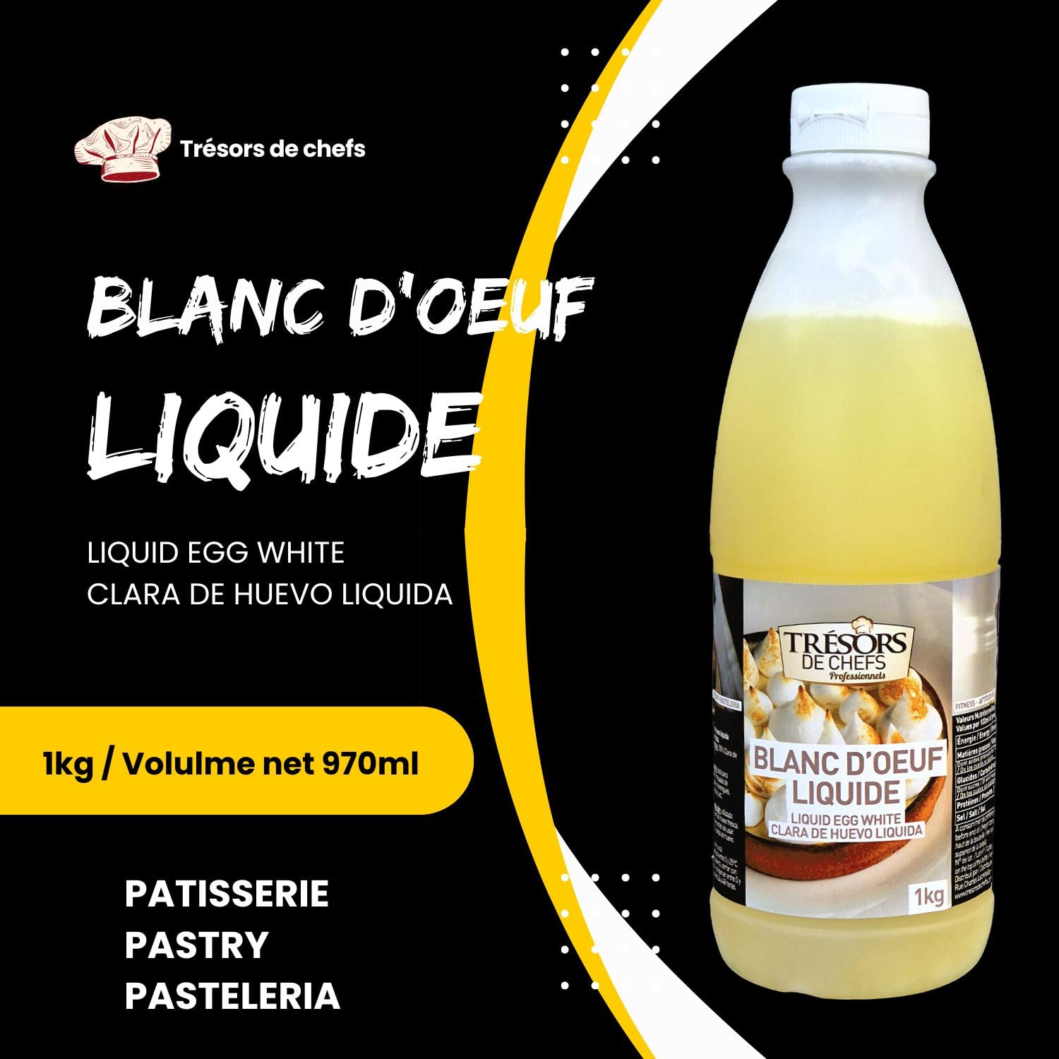Blancs D'oeuf 1L | Œufs | Sans additif, ni conservateur 100% Naturelle Elevage En Plein Air 1 bouteille de 1L