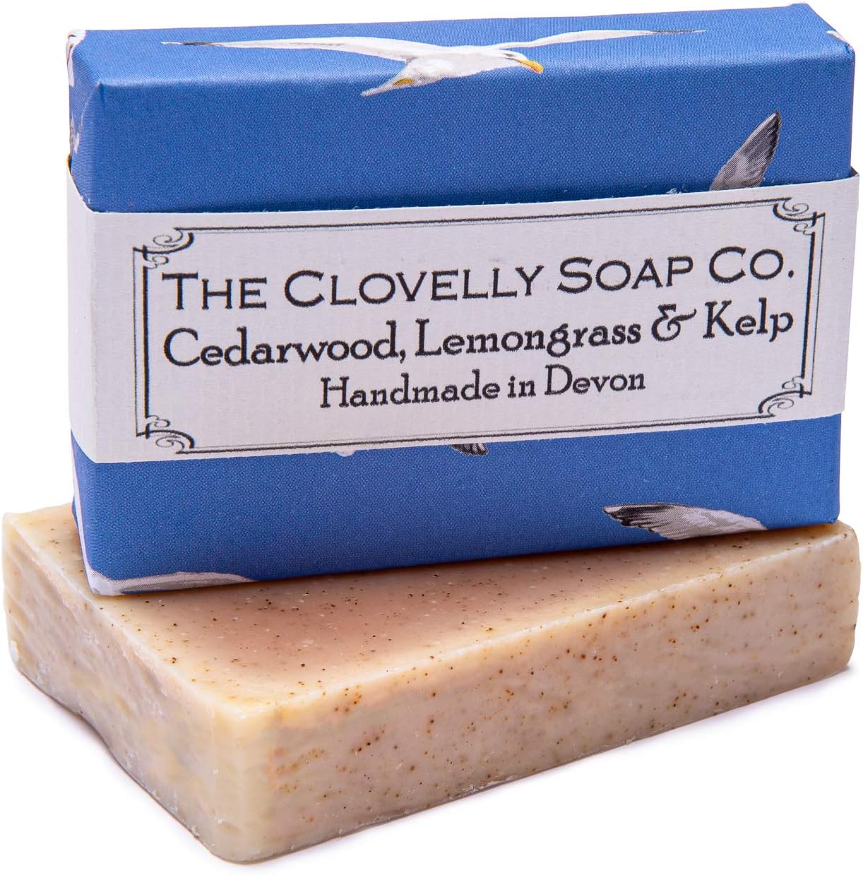 Clovelly Soap Co Natural Handmade Cedarwood Lemongrass & Kelp Seaweed Soap Bar for all Skin Types 100g