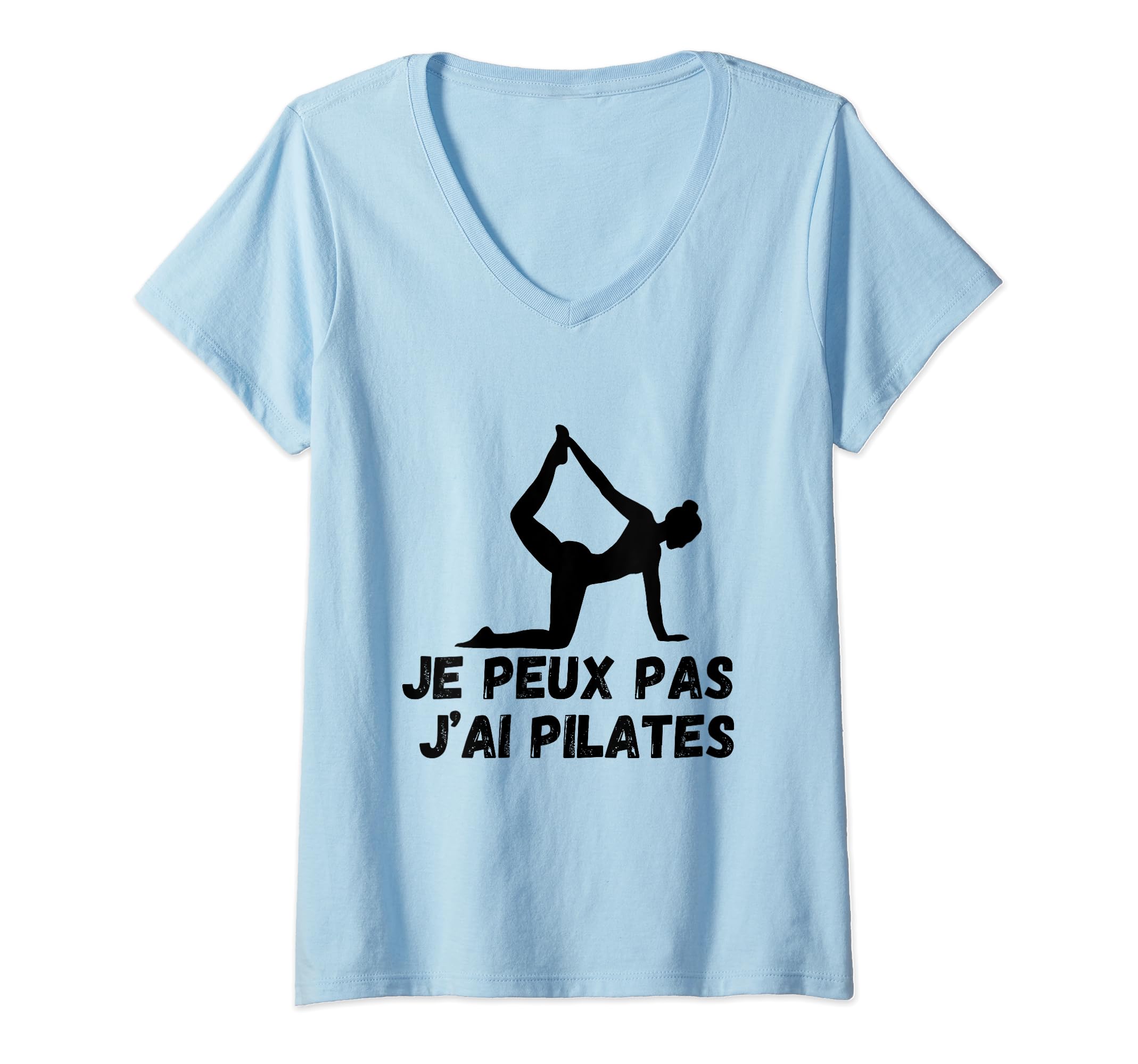 T-shirt Humour Pilates Pour Femme - Col En V - Motif Drôle Pour Instructrice De Yoga - Cadeau Sportif Décontracté - 8