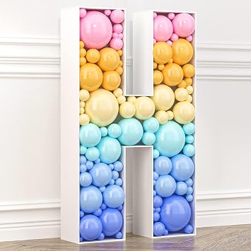HOUSE OF PARTY Mosaic Letters for Balloons - H Marquee Letters Pre-Cut Balloon Letter Frame Party Decorations