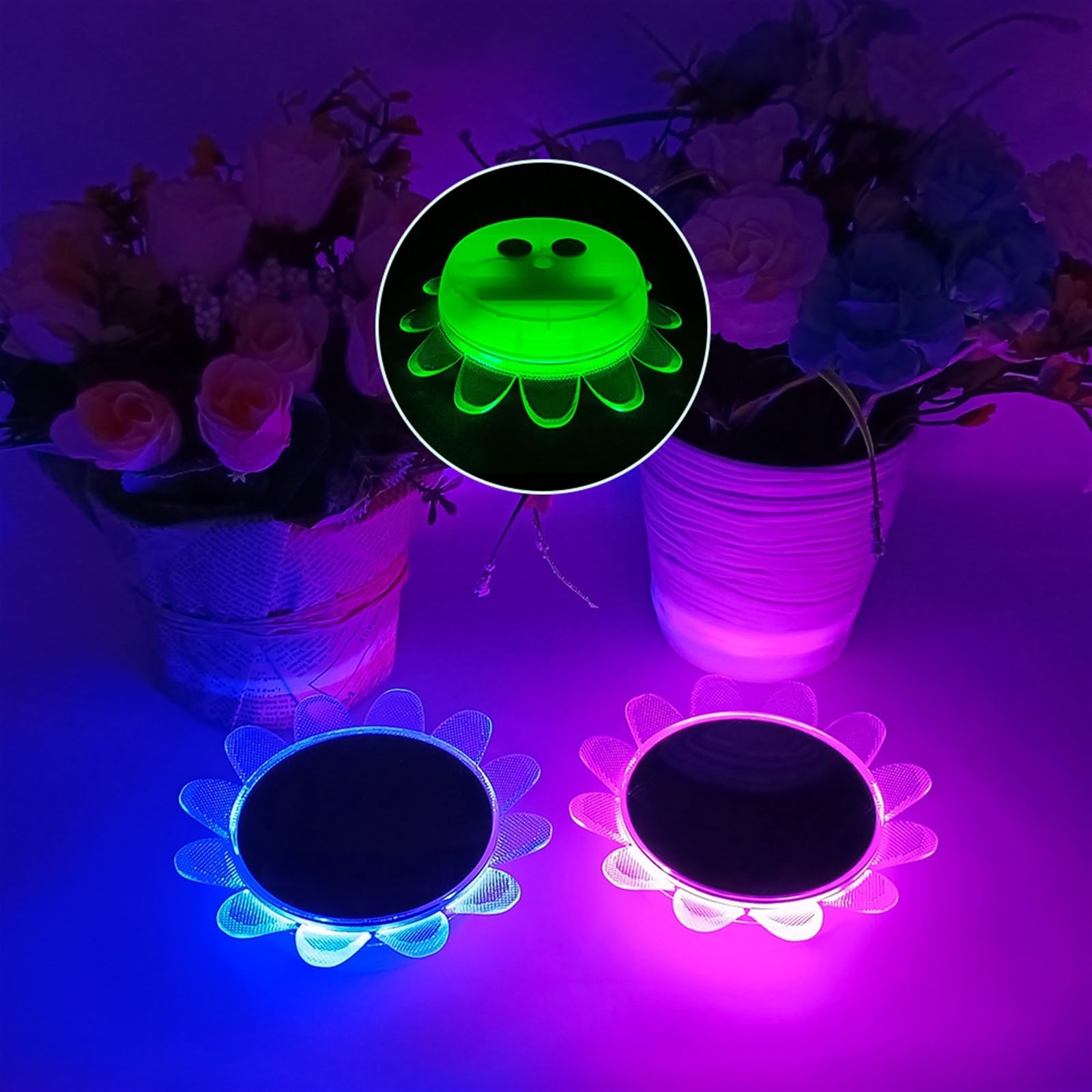 Tournesol IP68 Étanche Submersible Flottant Lumière RGB Couleur Jardin Piscine Décoration & Télécommande pour étang, Fête (couleur : 2 lampes 1 télécommande)