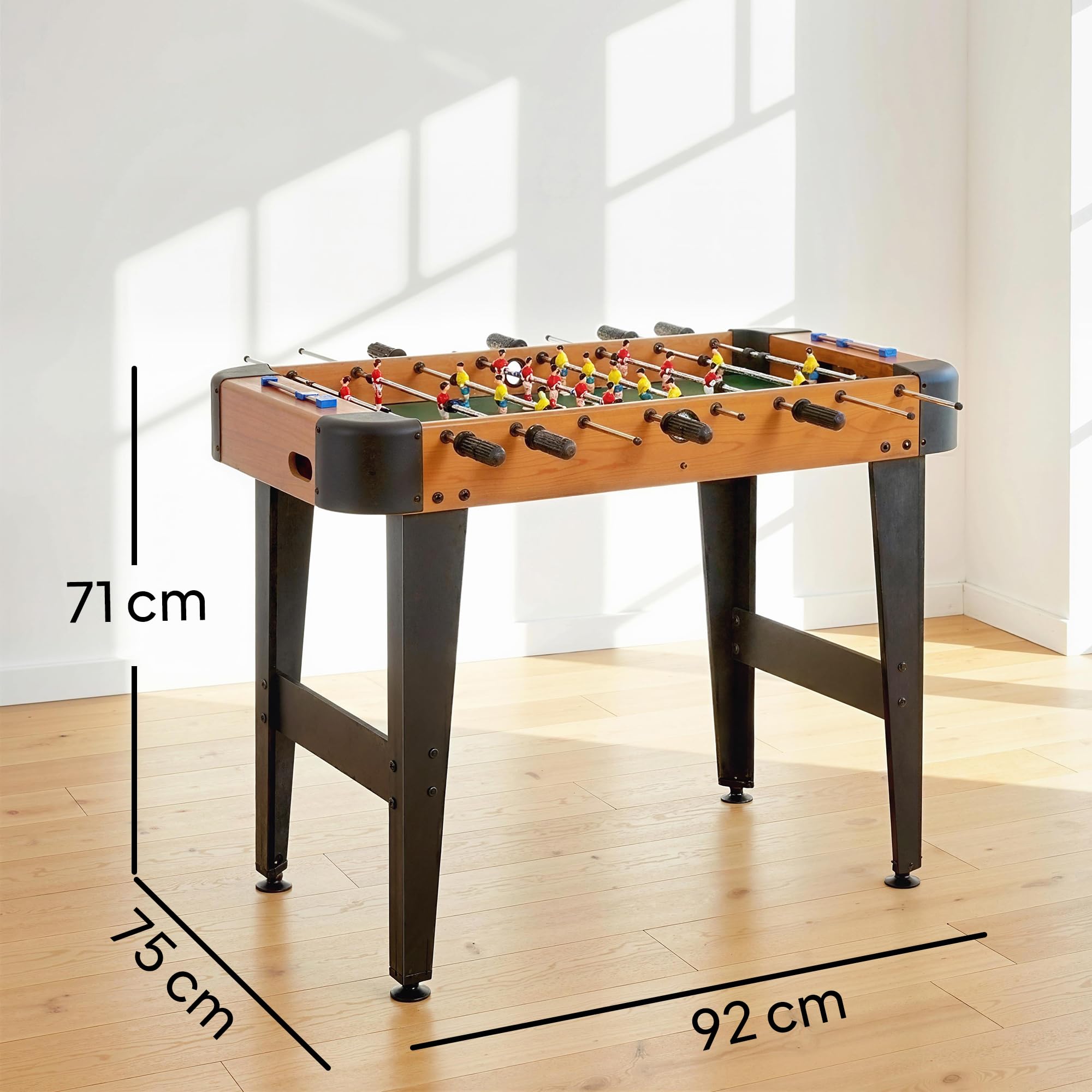 SPORTNOW Baby-Foot pour Enfants et Adultes, 22 Joueurs, 2 balles, compteurs manuels et poignées antidérapantes, Table de babyfoot sur Pieds pour la Famille et Le Cadeau, 92 x 75 x 71 cm, Marron