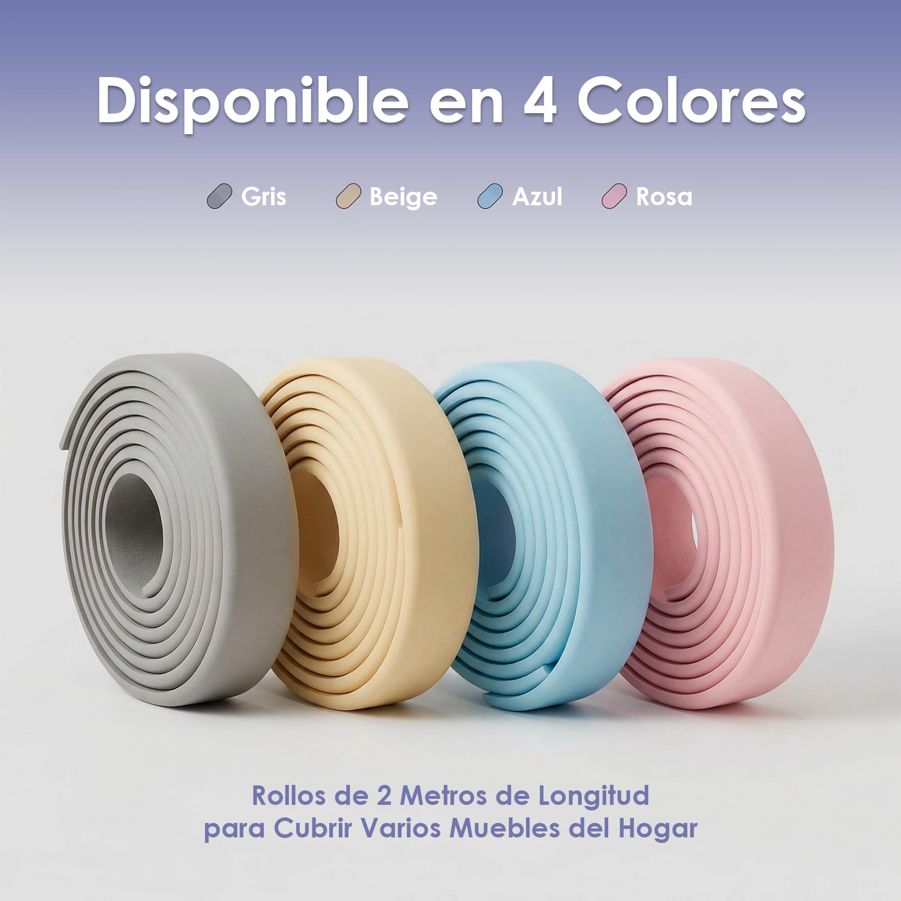 Protector de Bordes Bebé 2 Metros – Protector Bordes Mesa y Muebles con Espuma Antigolpes – Protector Esquinas Bebé con Adhesivo Fuerte – Seguridad Infantil para Mesas, Estanterías y Camas (Beige) — view 9