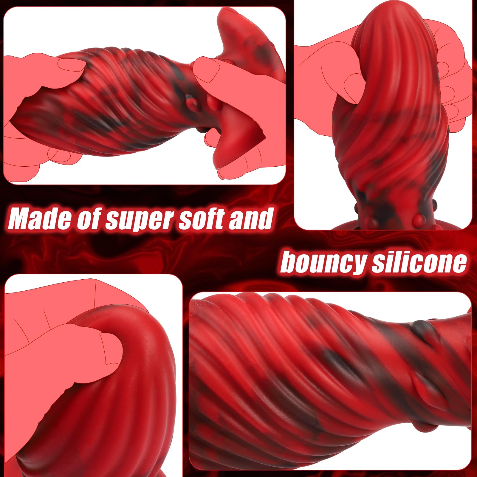 Super Big Anal Plug Liquid Silicone Butt Plug with Suction Cup Base for Advanced Player, Swirl Anal Toy Waterproof Butt Plug Kit Adult Sex Toy for Unisex Backdoor Handsfree Fun (): Medium