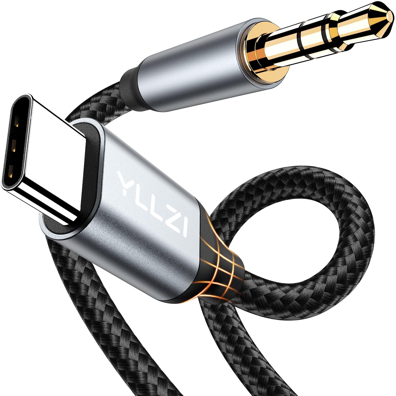 YLLZI Câble USB C vers 3,5mm Jack 1,2m, Câble Adaptateur Jack Audio auxiliaire de Type C pour iPhone 17 16 15 série, Câble USB C Stéréo pour Galaxy S22/S21/S20+/Note 20/10/A8, Home/Car Stéréo etc