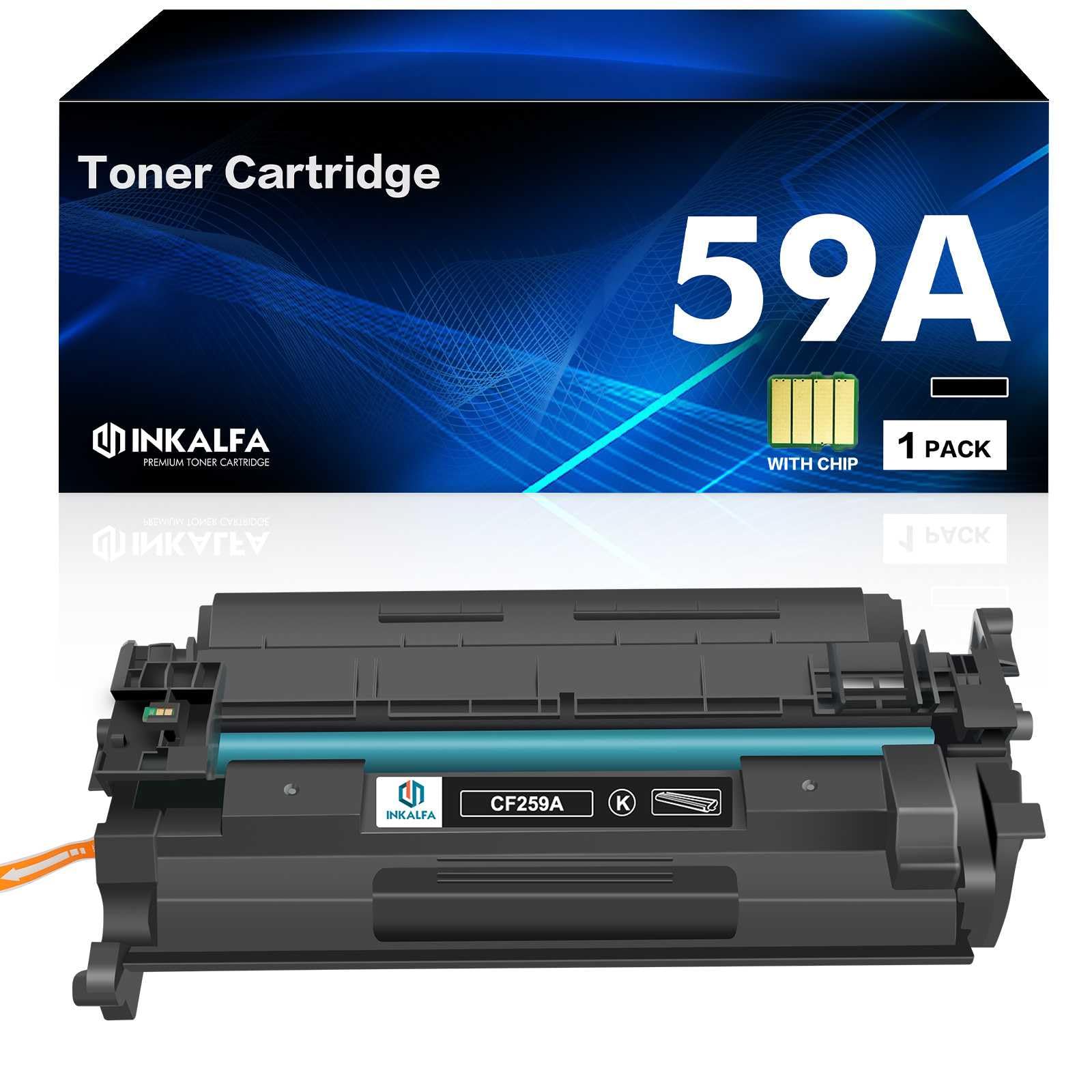 inkalfa 59A CF259A Mit Chip Kompatibel für HP 59A 59X CF259A CF259X Toner LaserJet Pro MFP M428dw M428fdn M428fdw M404dn M404dw M404 M428 M404n M304n M304dn M304 M406 M430 (Schwarz, 1er-Pack)