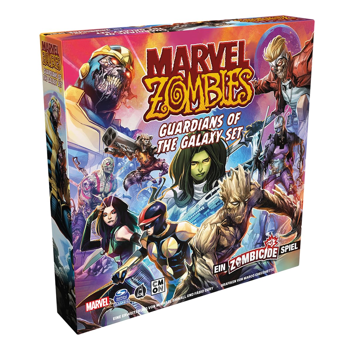 CMON, Marvel Zombies: Guardians of the Galaxy - A Zombicide Game, Expansion, Connoisseur Game, Dungeon Crawler, 1-6 Players, From 14+ Years, 60 Minutes, German, Multicoloured, Colourful