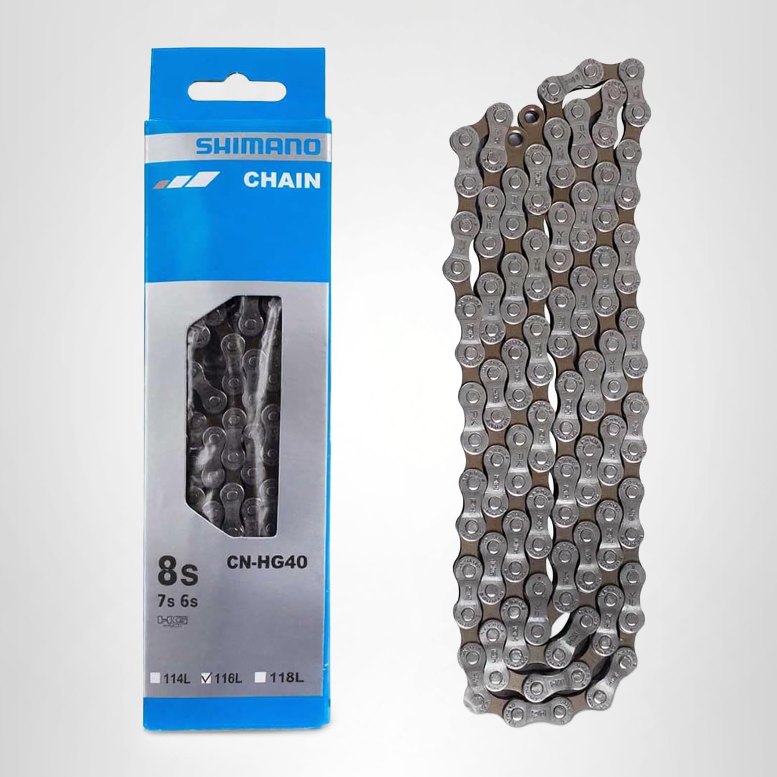 Amazon.com : Shimano HG40 116 W/CL Chain - Grey, 6/7/8 Speed