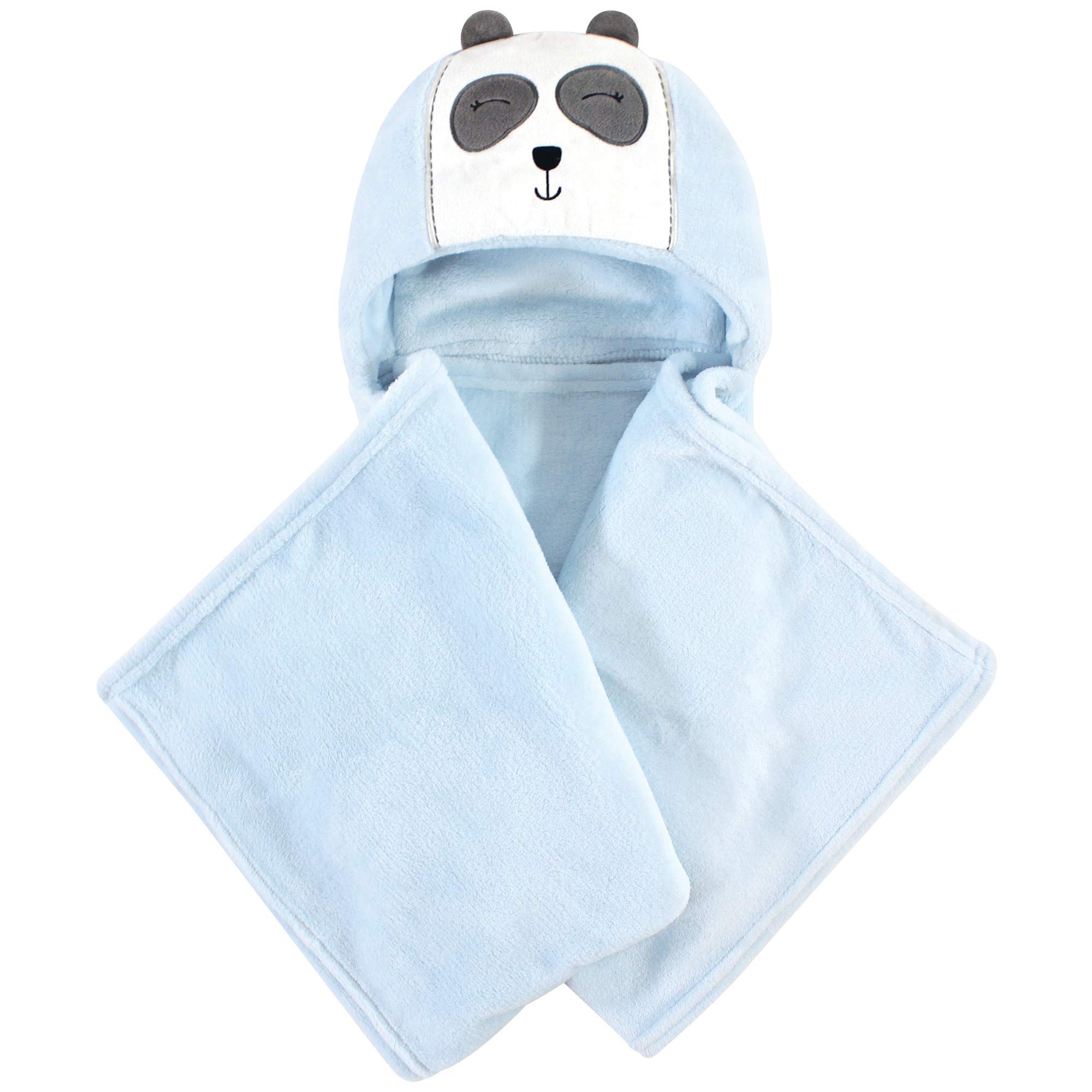 Hudson Baby Unisex Baby and Toddler Hooded Animal Face Plush Blanket, Modern Panda, One Size
