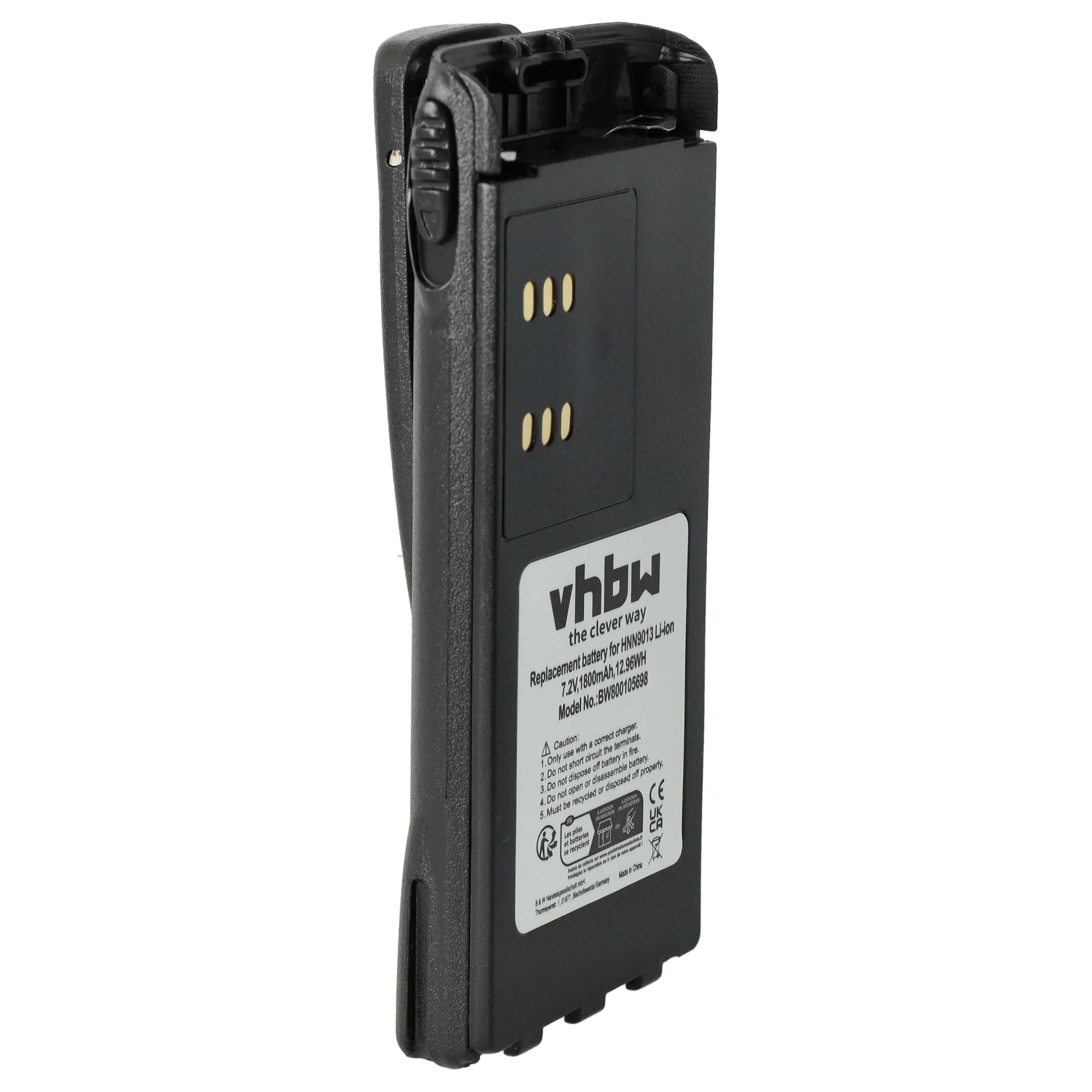 vhbw Batería Recargable Compatible con Motorola GP340, GP360, GP380, GP540, GP580, GP640, GP680 Radio (1800 mAh, 7,2 V, Li-Ion)
