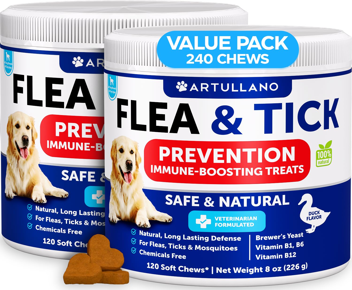 Flea Support Chews for Dogs - 240 Chews - Dog Flea Chewables
