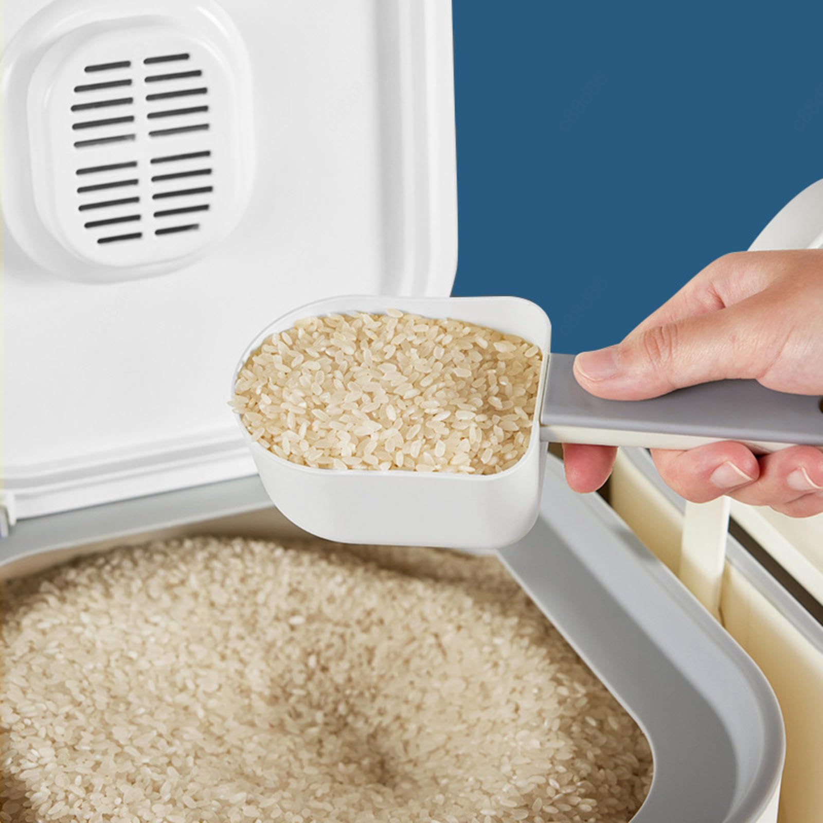 NIBHZ Distributore di Riso | Dispenser per La Conservazione dei Fagioli con Misurino - Barile per La Conservazione del Riso, Distributore di Cereali, Distributore di Alimenti