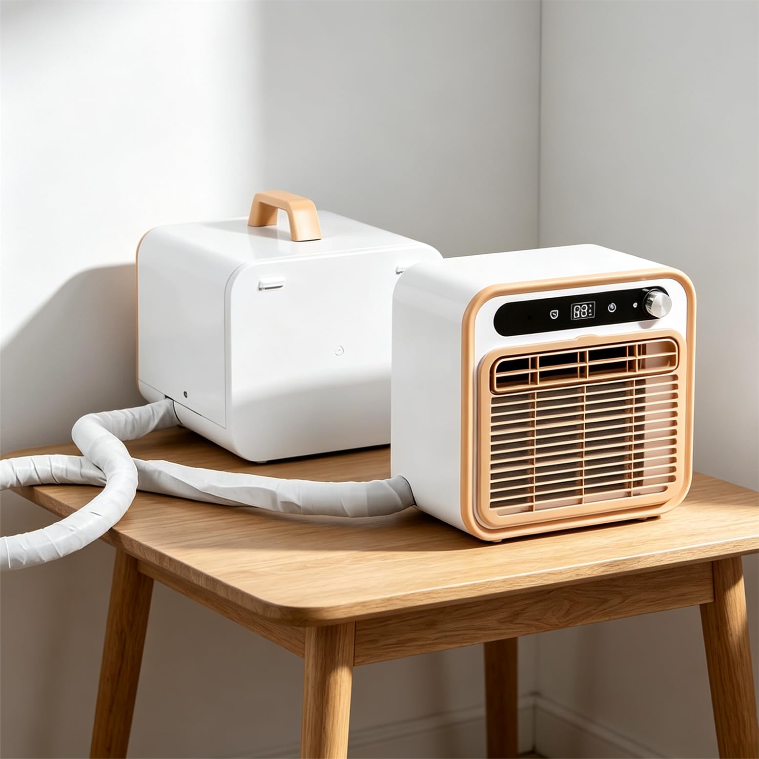 GYQSSD Split Portable Air Conditioner, 5000 BTU Quiet Camping AC with WiFi Remote & 12H Timer, 130m³/h Airflow, Lightweight Mini Split AC with 1.5m Pipe, for Tent, RV, Truck & Caravan