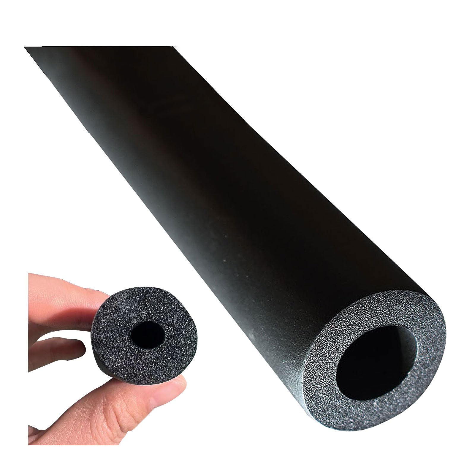 Pipe Insulation Foam Tube Lagging, 6mm 13mm 16mm 20mm 25mm 32mm 43mm 50mm Bore Hollow Pipe Covers for Freeze Protection, Fit DIY Pipe Lagging for Copper Pipes, 1.8M Length