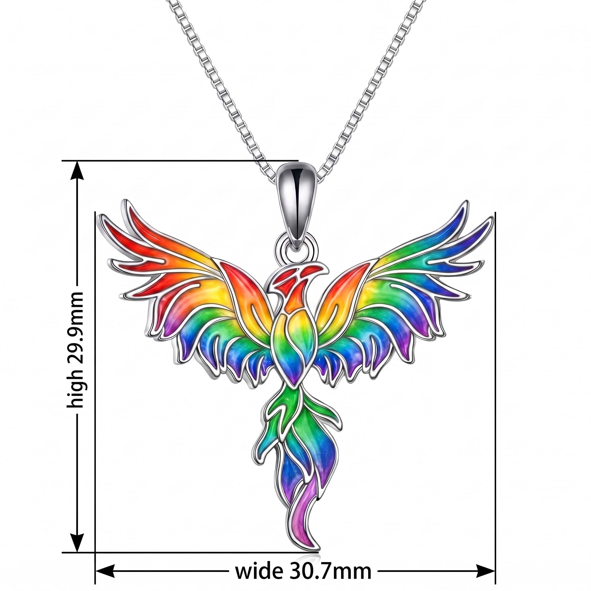 Collana da donna con ciondolo a forma di fenice sfumata, gioiello con ciondolo a forma di fenice, regalo di compleanno o anniversario per lei