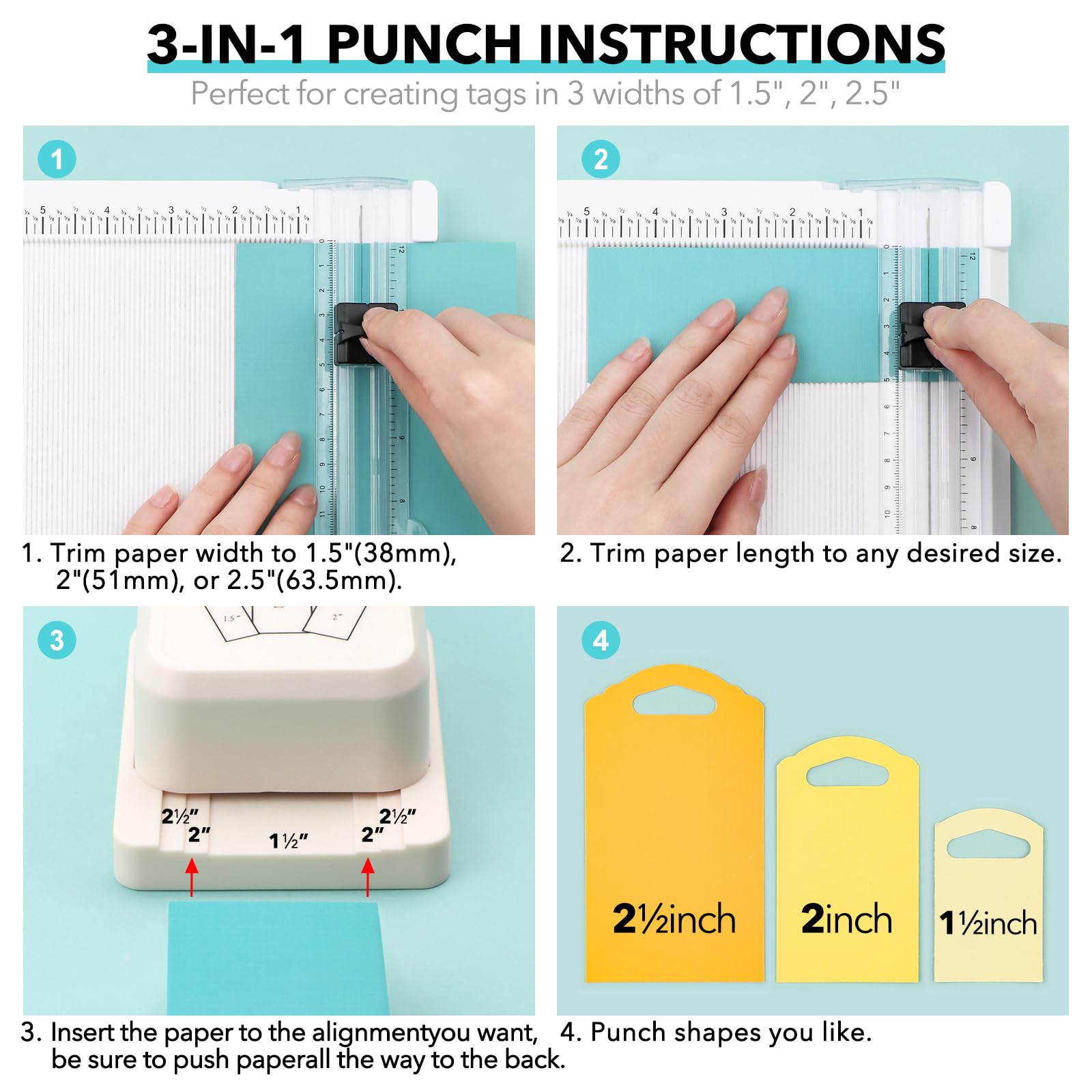 Amazon.co.jp: Briartw 3-in-1 クラフトパンチ 1.5/2/2.5インチ 角度