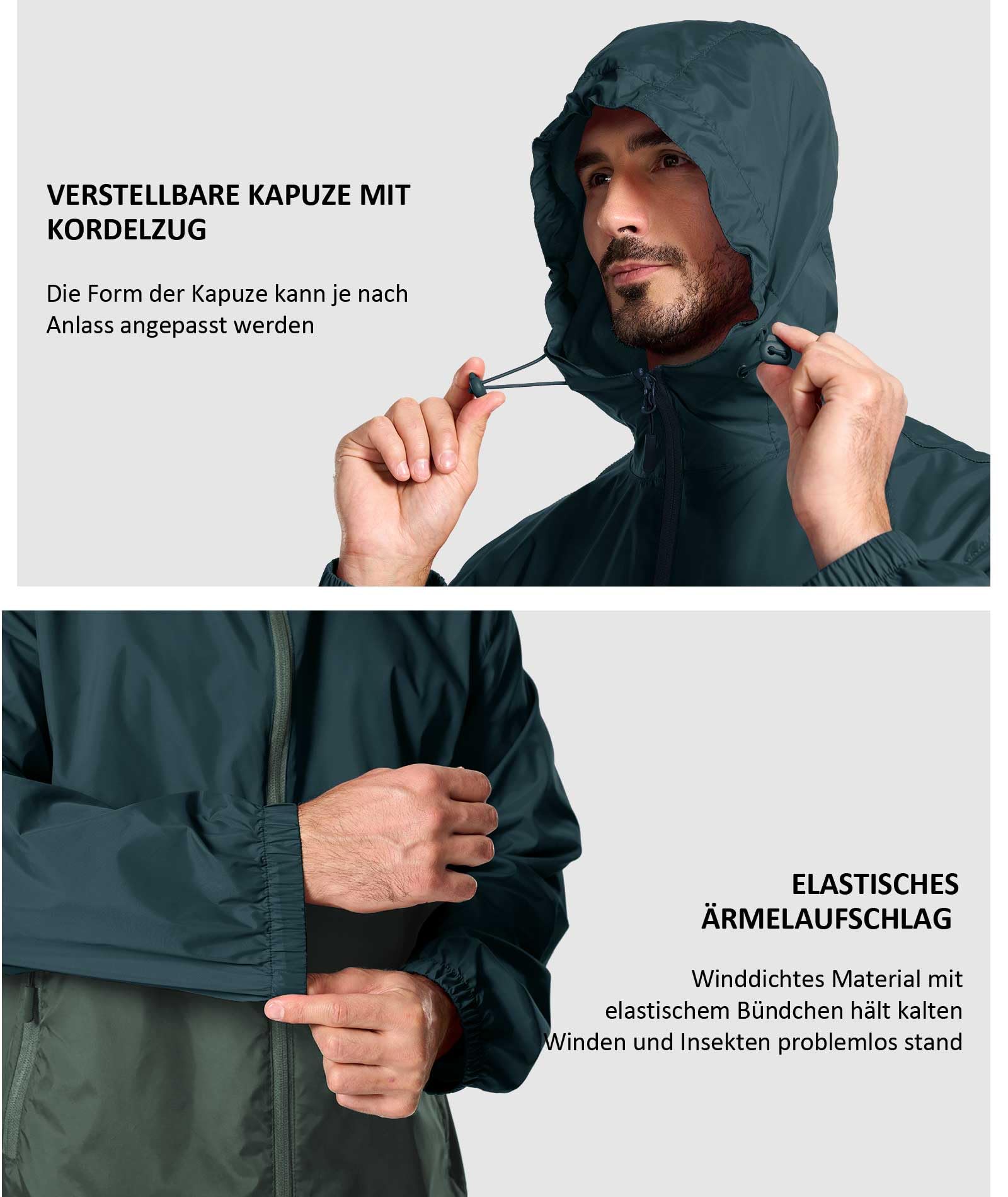 SPEEDRUN Chubasquero Impermeable Hombre Ligero Chaqueta Impermeable Hombres Moto Chubasquero Plegable Running Deportivo Poncho Lluvia Senderismo Shubasquero Bicicleta Sport Outdoor
