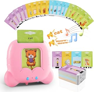 Talking Flash Cards Early Educational Learning Toys for 2 3 4 5 6 Year Old Boys 112 Cards 224 Words Electronic Interactive Preschool Reading Spelling Games for Toddlers Birthday Easter Gifts for Kids