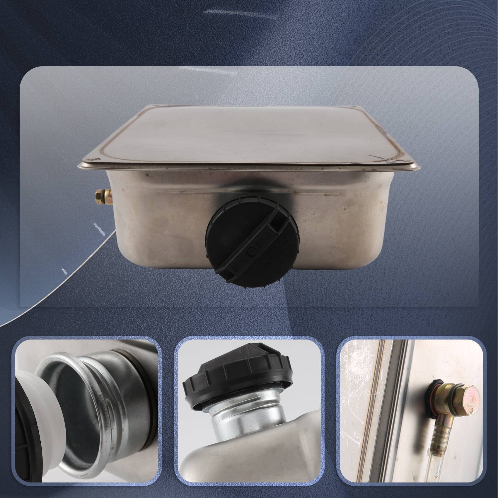 7L Tanque de combustible de acero inoxidable para gasolina. Compatible con calefacción universal