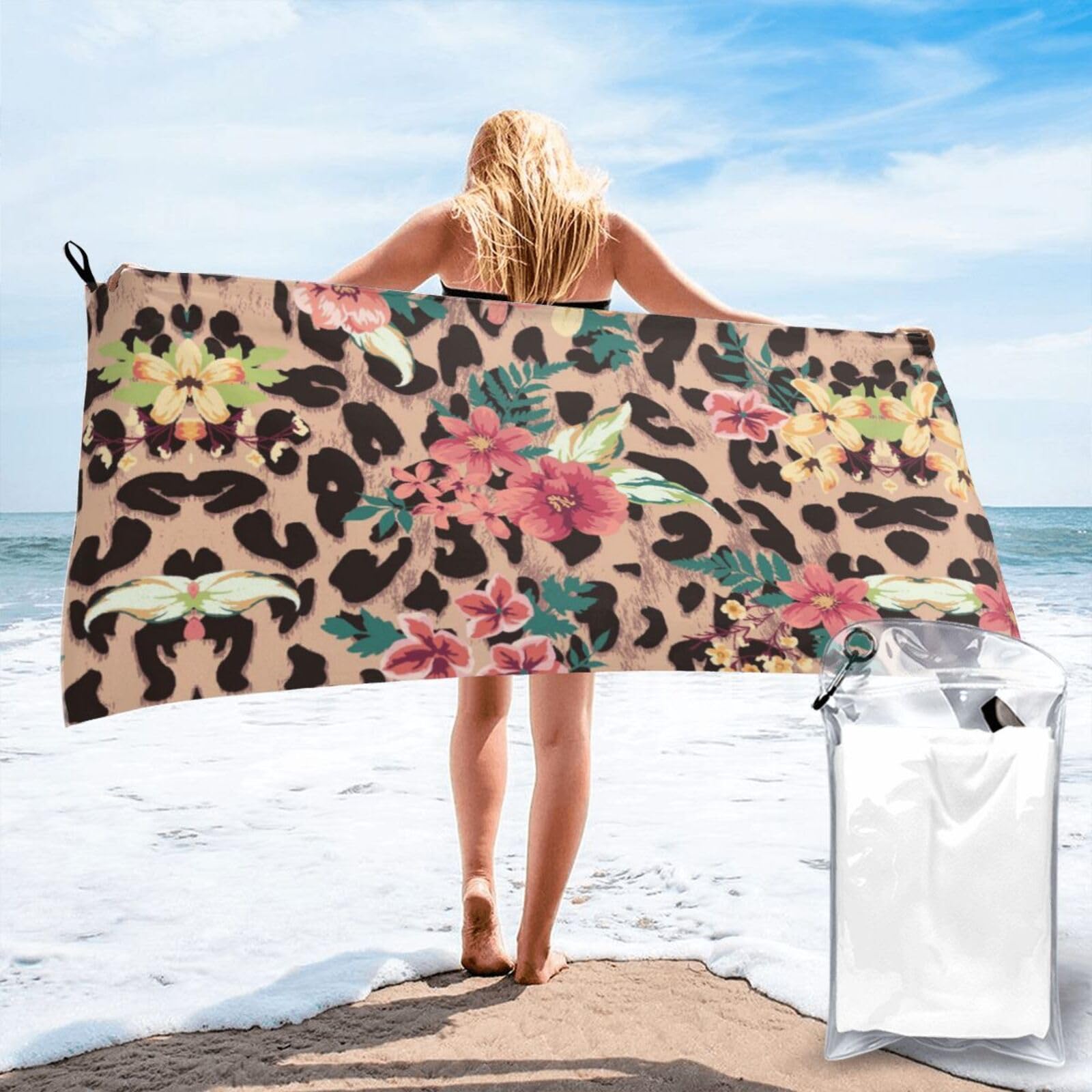 Serviette de voyage légère léopard pour le camping et les aventures