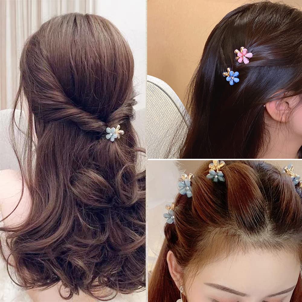 Amazon.com : Ahoney 12Pcs Small Crystal Hair Clips, Mini  display picture 3