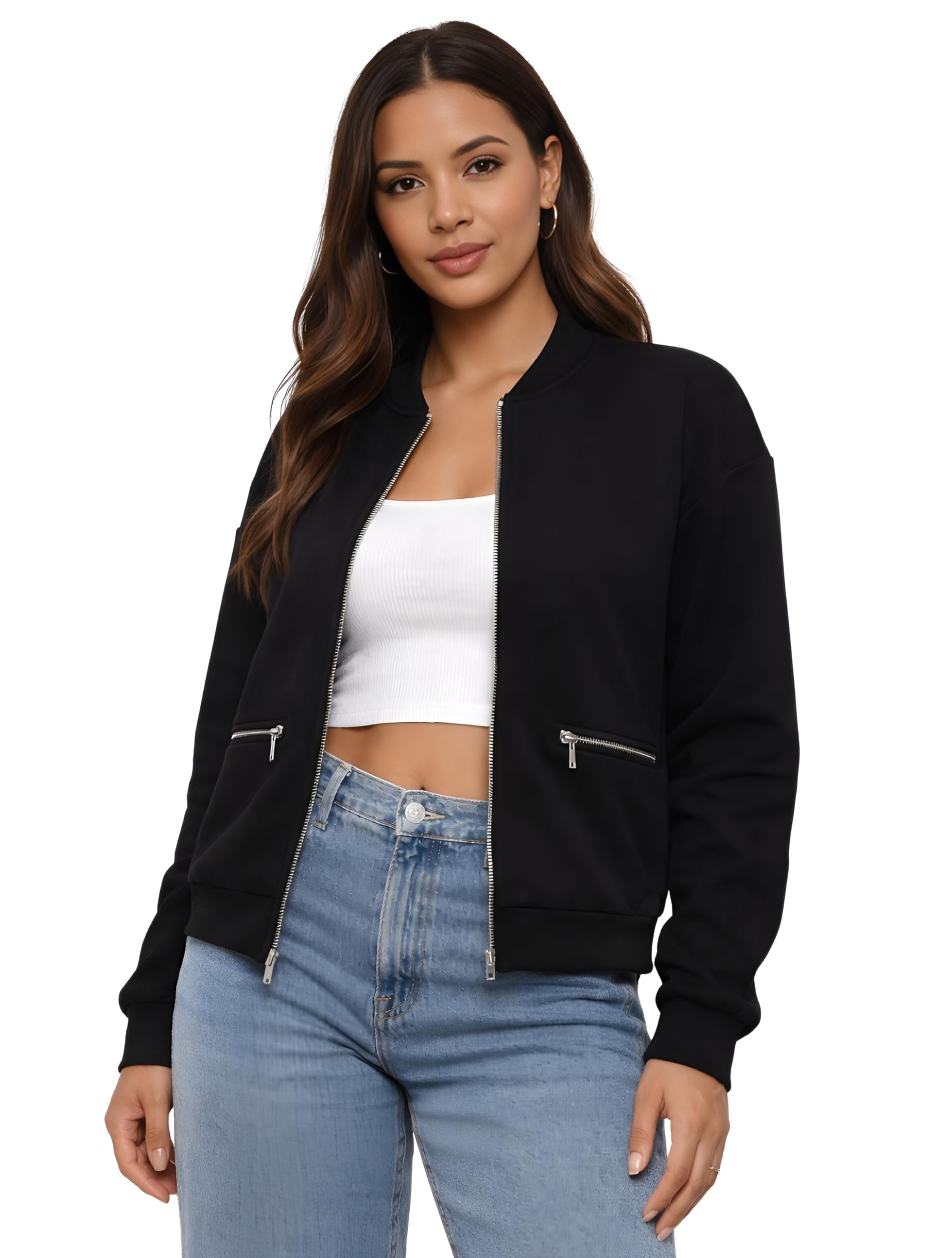 Women Poly Lycra Blend Standard Length Oversized Jacket Korean Style Casual Outerwear | Streetwear Party Jacket with Trendy Loose Fit (Available in Plus Size)