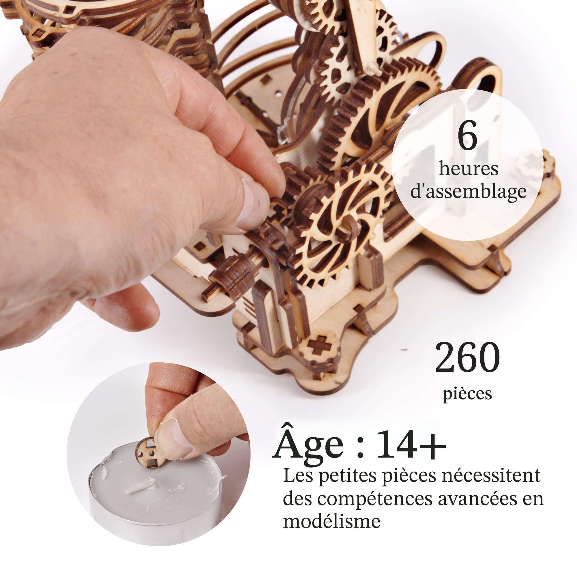 iDventure Piste de Billes Dragon, Kit Puzzle 3D en Bois pour Adultes | Kit de construction adulte, Puzzle bois 3D, 260 pièces et 15 billes, Montage sans colle, Labyrinthe à billes, Cadeau homme