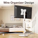 Mobile TV Roulement des chariots TV Support pour 10-46 pouces écran plat/courbé jusqu'à 88lbs, Portable réglable en hauteur TV Chariot avec inclinaison et rotation, TV Stand avec roues, Max VESA 200x200mm