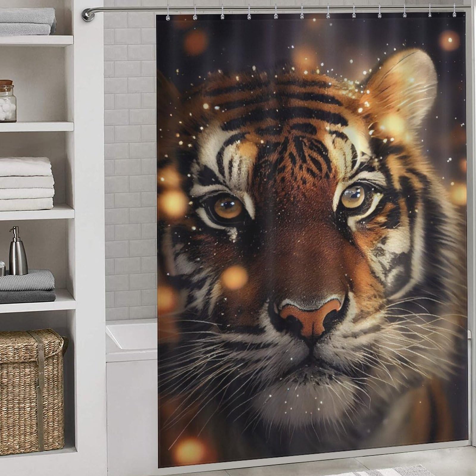 Décoration de salle de bain moderne tigre tissu lavable pour douche