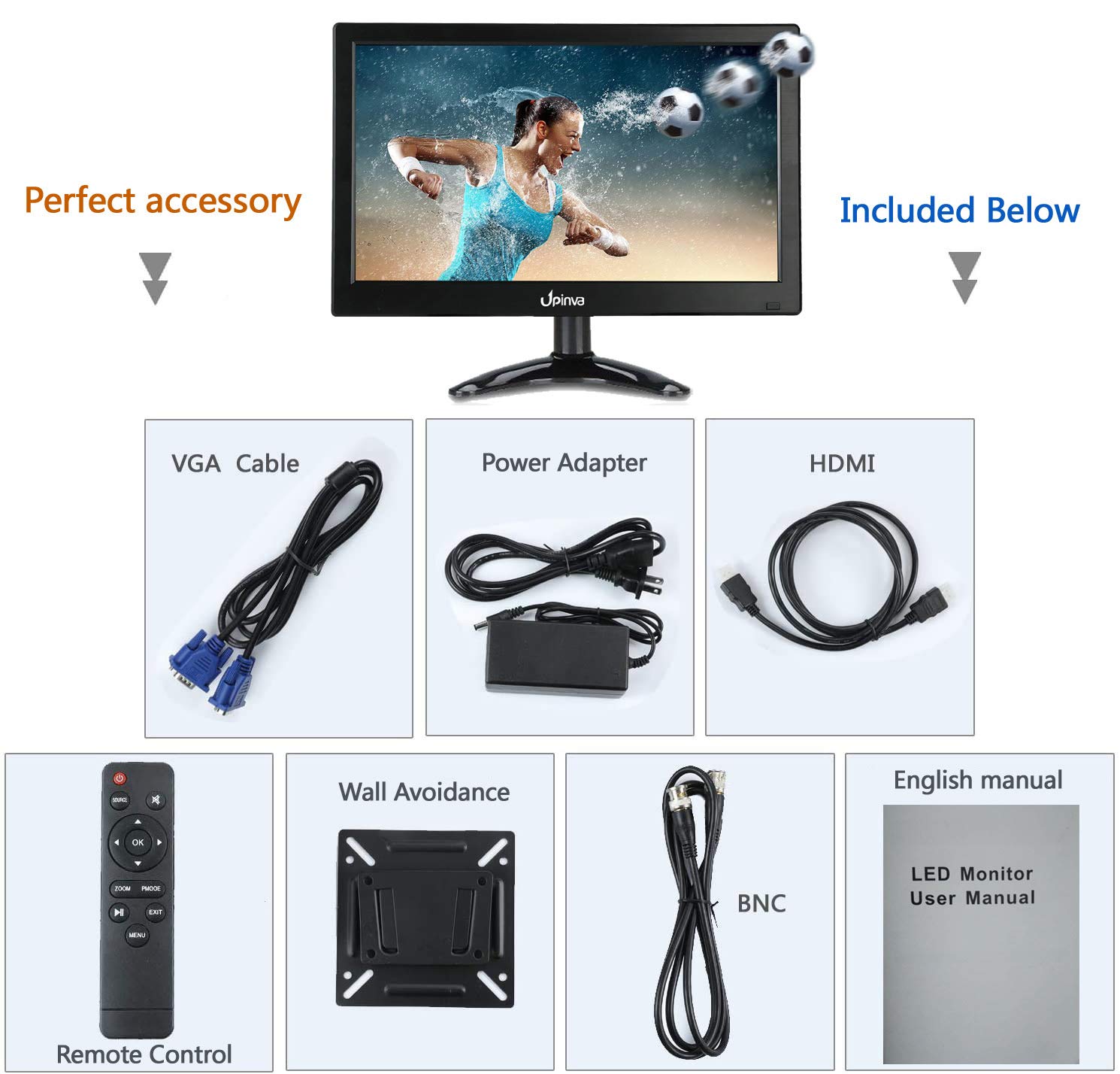 11.6 pollici Monitor CCTV Display Sicurezza Schermo telecamera di sicurezza Multifunzione HDMI AV BNC VGA Ingresso interfaccia USB monitor del computer 1920 x 1080 Full HD