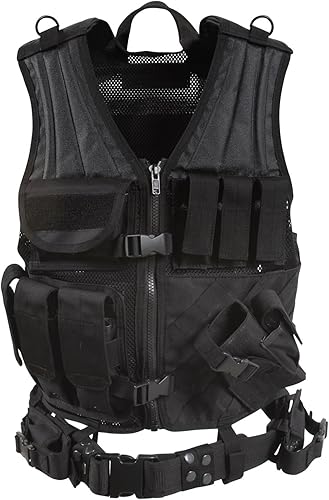 Rothco Chaleco táctico cruzado para dibujo, negro