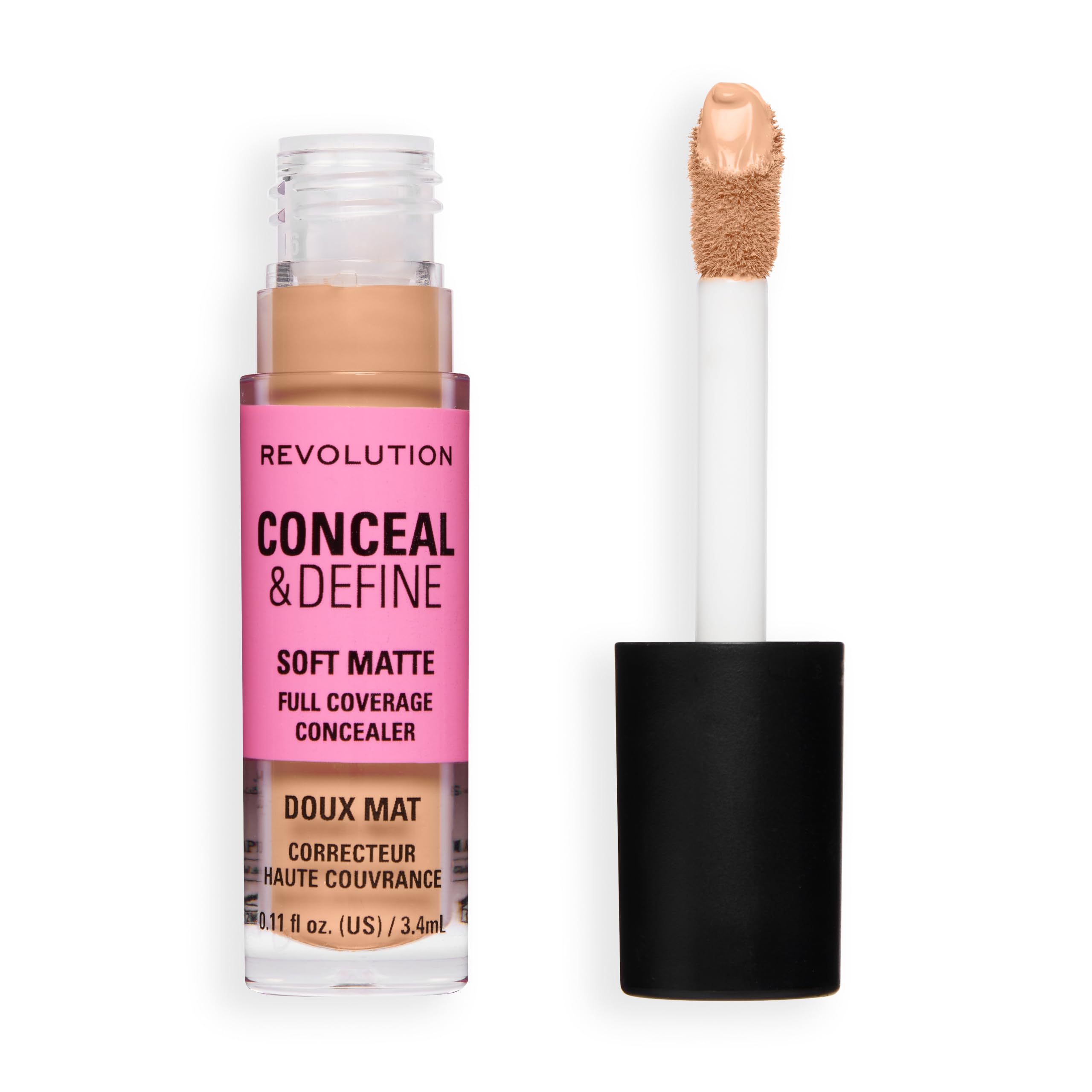 Revolution Conceal & Define Full Coverage Concealer, C8C Medium or Tan